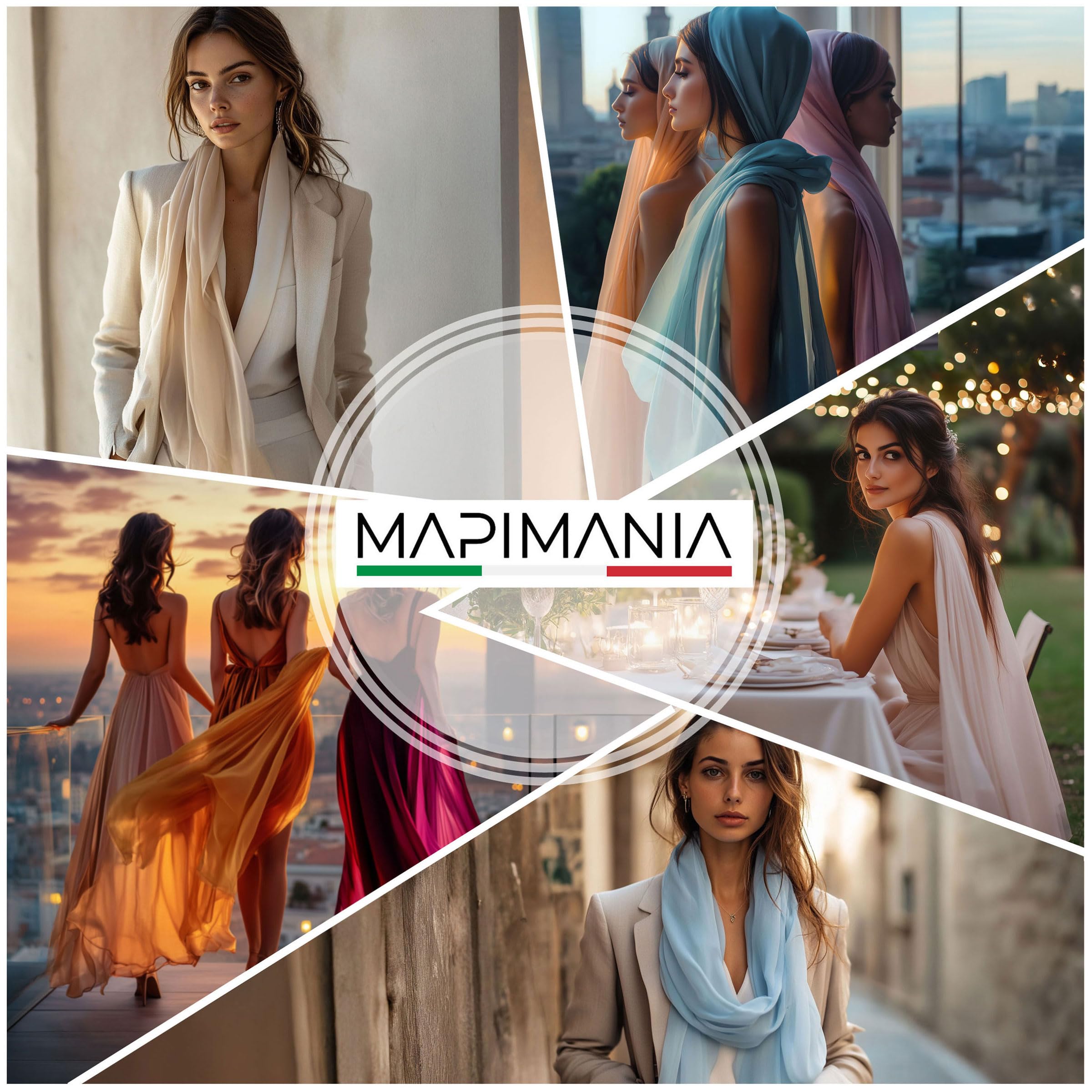 Etole femme chic mariage Made in Italy, echarpes et foulards femme pour robes de mariage, foulard 200x80, chale elegant d'été, pashmina femme