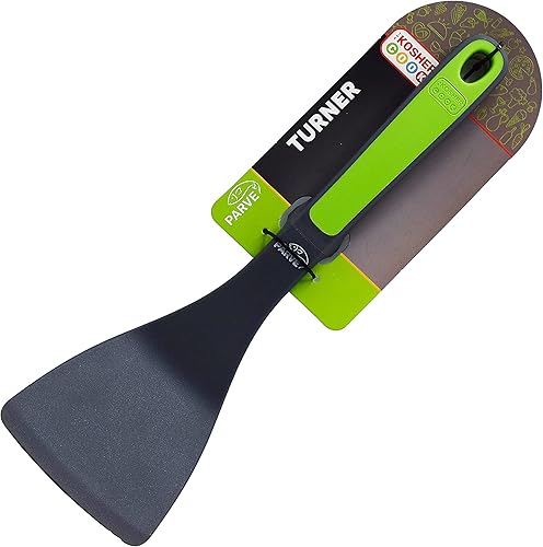 Parve Green Turner Spatula  Utensilios de cocina de silicona resistente para cocinar y hornear  Mango ergonómico y agarre cómodo  Herramientas de