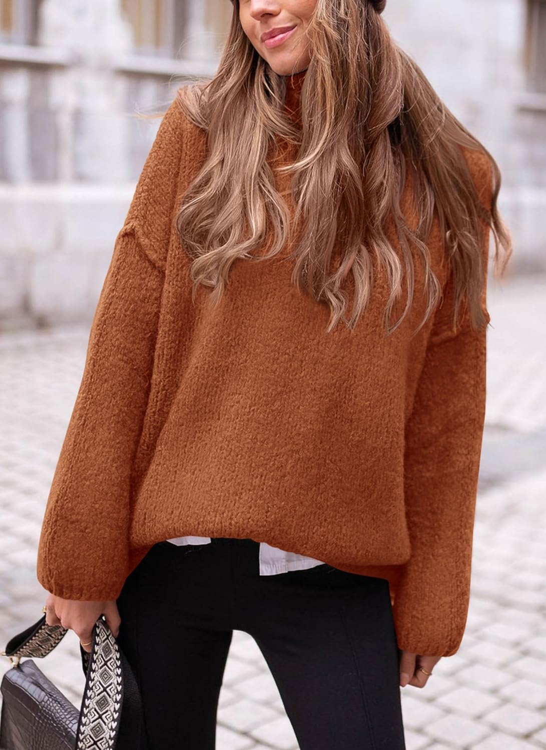 PRETTYGARDEN Oversized Sweaters for Women Chunky Turtleneck Sweater Fall Fashion Clothes Long Sleeve Tops Winter Clothing - Image 4