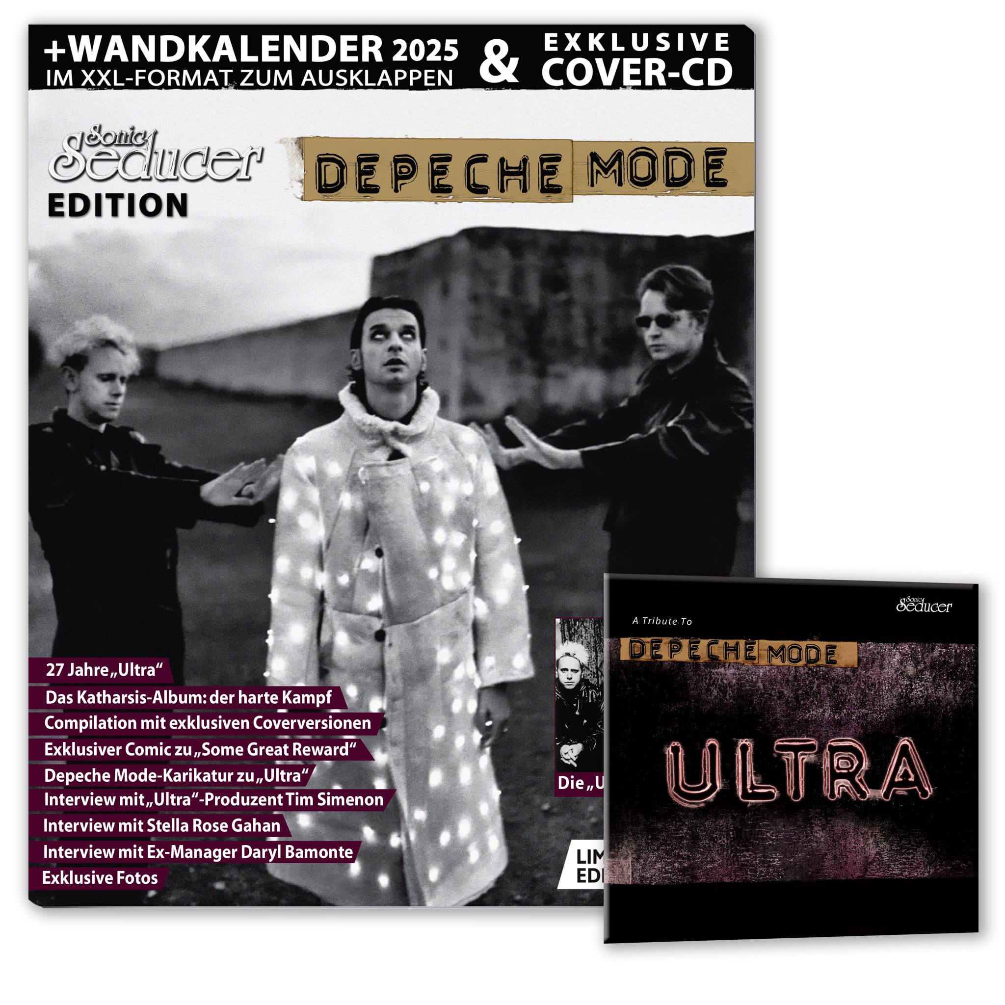 Sonic Seducer DEPECHE MODE Edition inkl. XXL- Kalender 2025 + 27 Jahre „Ultra“ Cover-CD – lim. 999 Exemplare