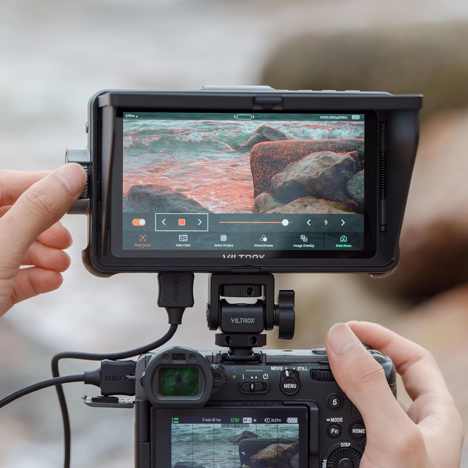 VILTROX 5.5" 4K Camera Monitor, 1400Nits 4kp60 HDMI Video Field Monitor, Portable On Camera Monitor, Camera Control Touch to Focus, with 3D Luts, Waveform,Peak Focus (Upgraded DC-550 PRO II)