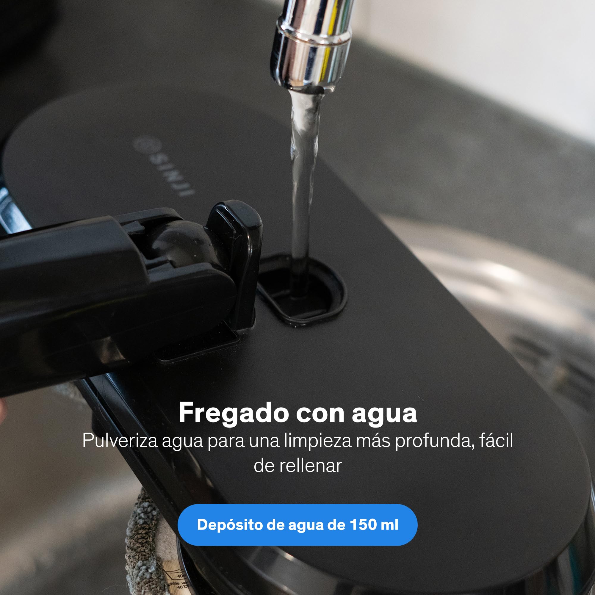 Sinji Mopa Eléctrica Inalámbrica con Pulverizador, Friegasuelos a Batería