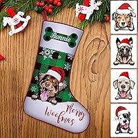 Vista 8 de Medias de Navidad para perros personalizadas con foto de nombre, regalos de decoración de calcetines de Navidad personalizados para mascotas