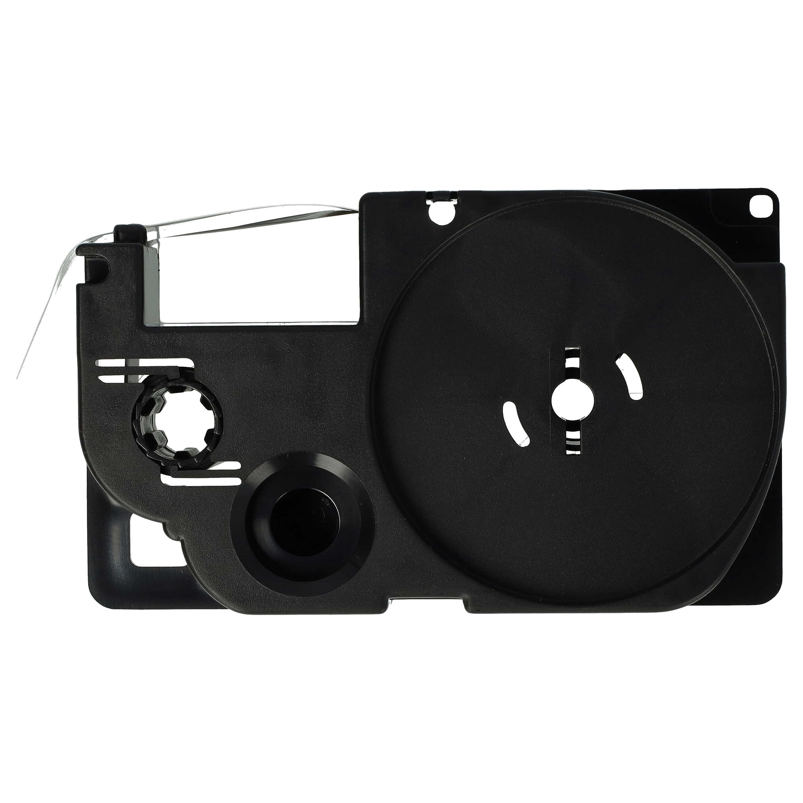 vhbw 50x Cassetta nastro sostituisce Casio XR-12WE, XR-12WE1 per etichettatrice 8m x 12 mm nero su bianco
