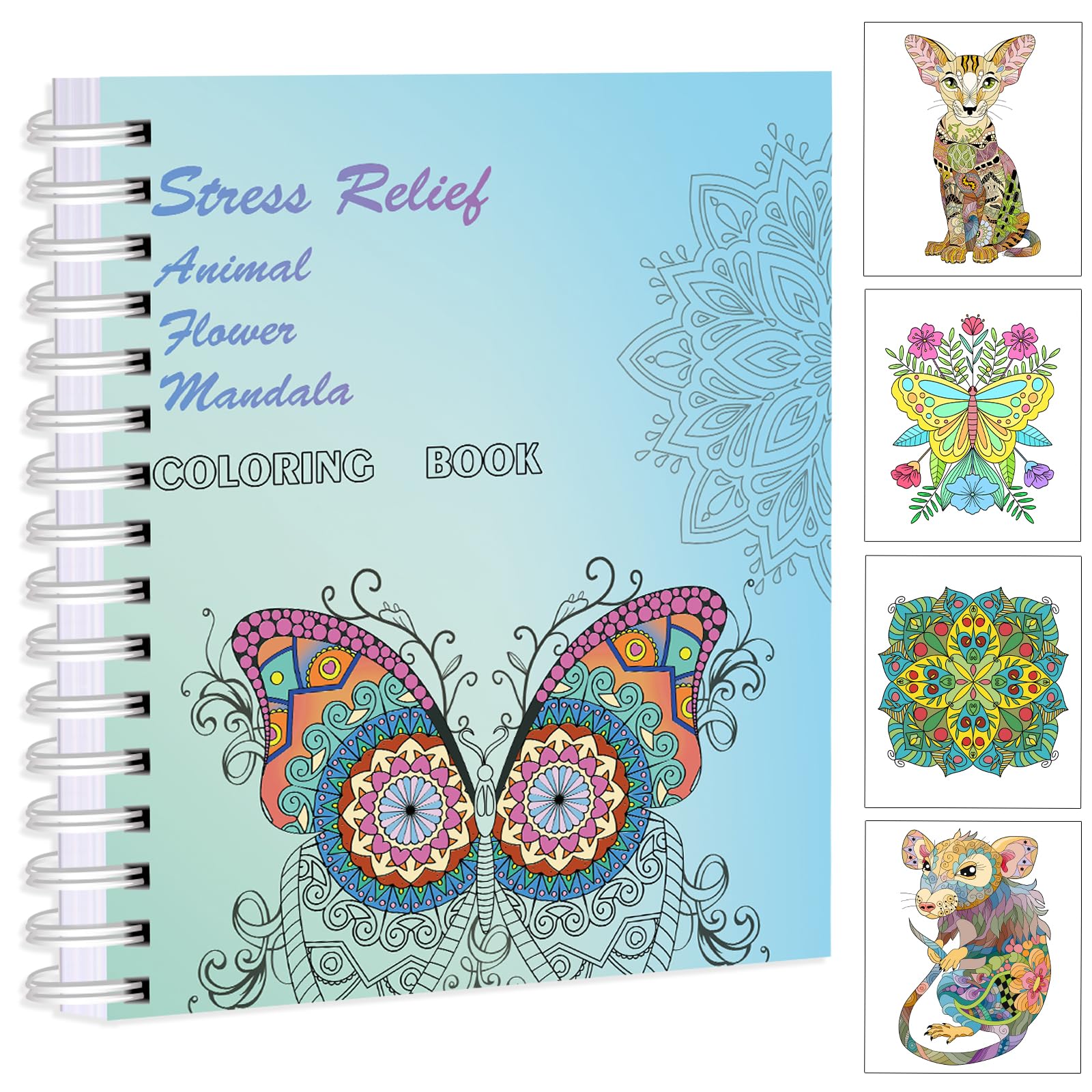 Jekohor Malbuch für Erwachsene und Marker Set, Spiral gebundene Färbung Buch für Erwachsene Entspannung mit 36 Farben Marker