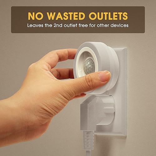 Miniatura 4 de Briignite Luz nocturna con sensor de movimiento, luces nocturnas enchufables a la pared, luz nocturna de activación de movimiento de