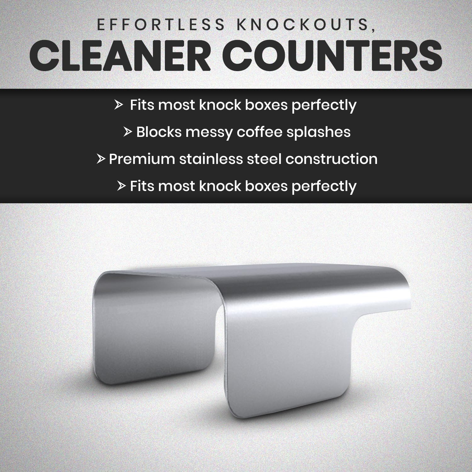Rattleware Stainless Steel Espresso Knock Box Splash Guard for Home, Cafe, Restaurant, Hotel - Coffee Splash Guard Accessory for Baristas, Dishwasher Safe, Home Espresso Stations