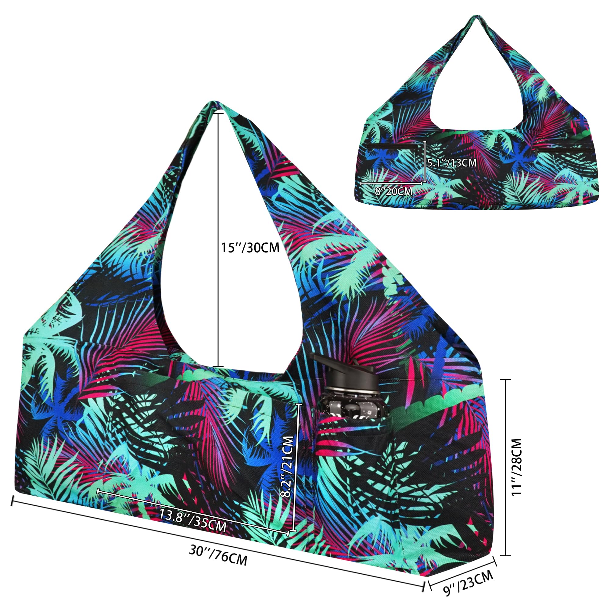 Bolsa grande para esterilla de yoga, bolsas y transportadores de yoga que se adapta a todas tus cosas, bolsa de yoga con correa para esterilla de yoga, bolsillos elásticos y bolsillos con