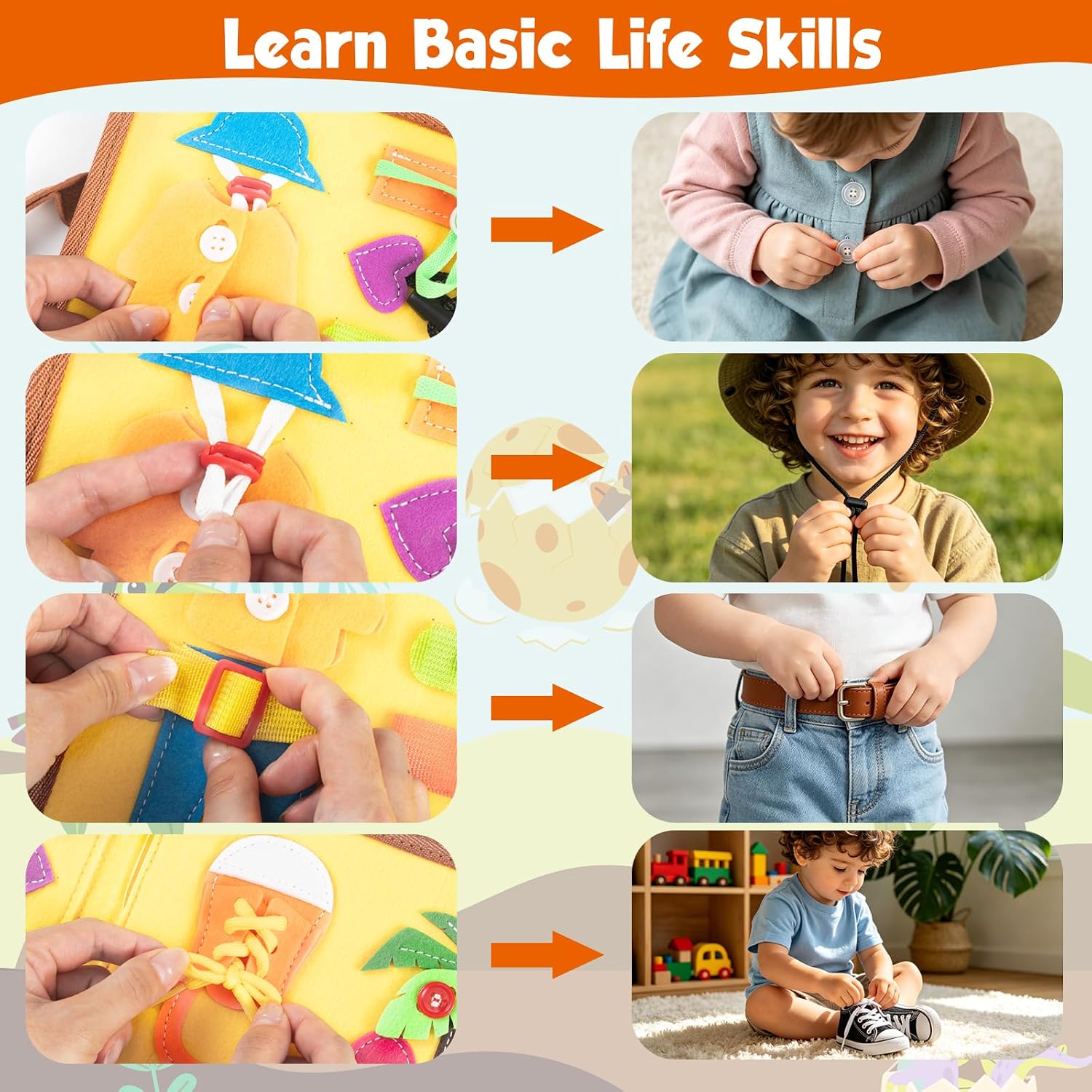Busy Board Montessori Toys for 2 Year Old Boy Girl Birthday Gift Busy Book image 4