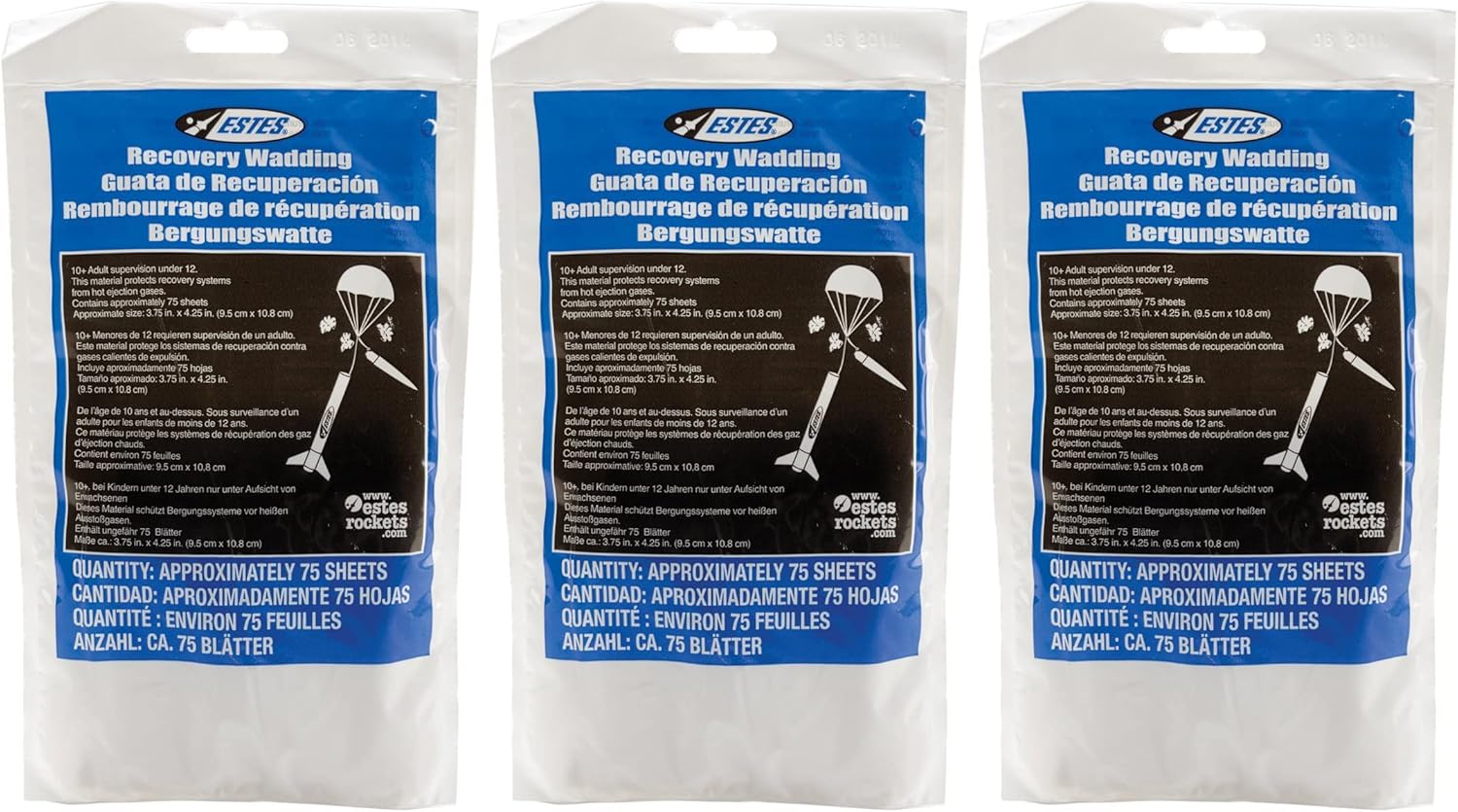 Bulk Buy (3-Pack) Estes Recovery Wadding E2274