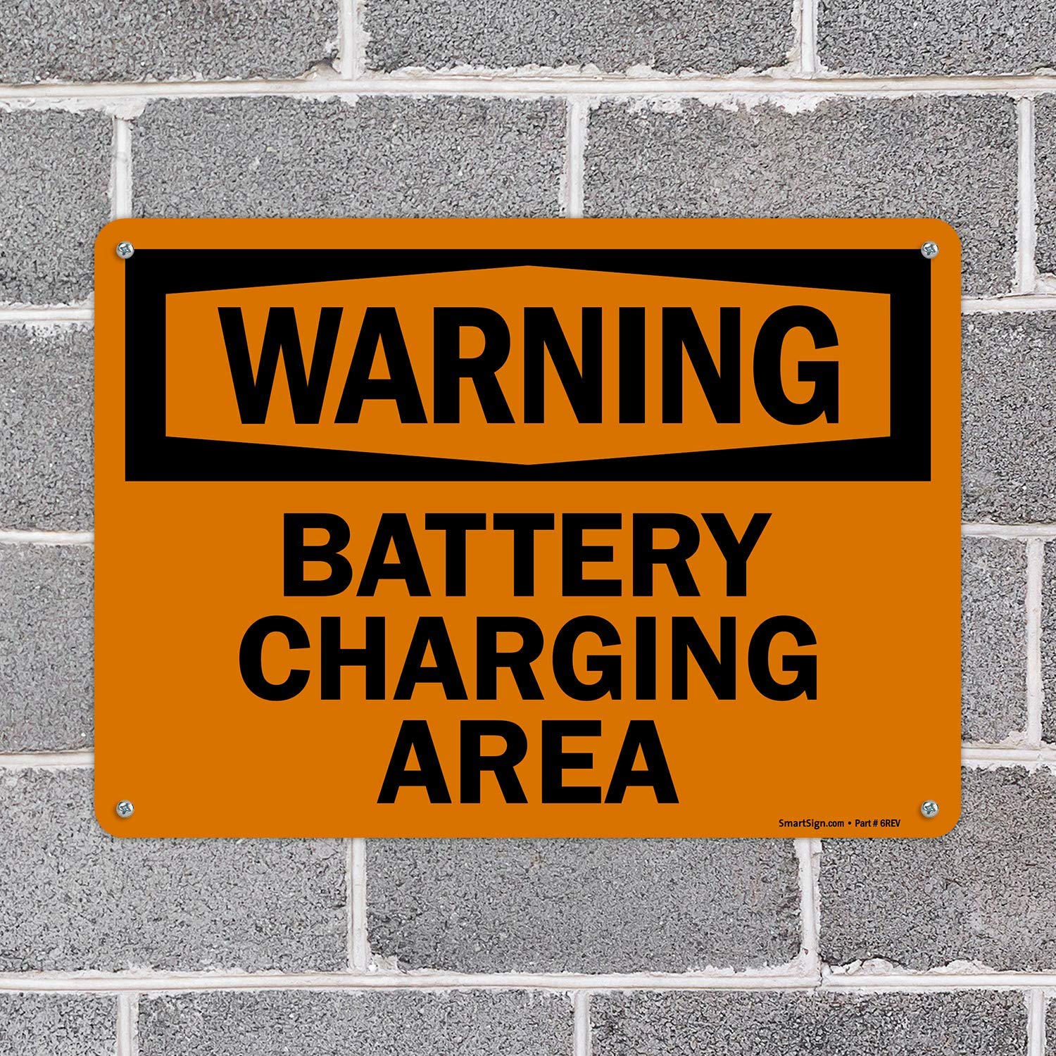 Work Area Warning Signage SmartSign Battery Charging Station Sign ...