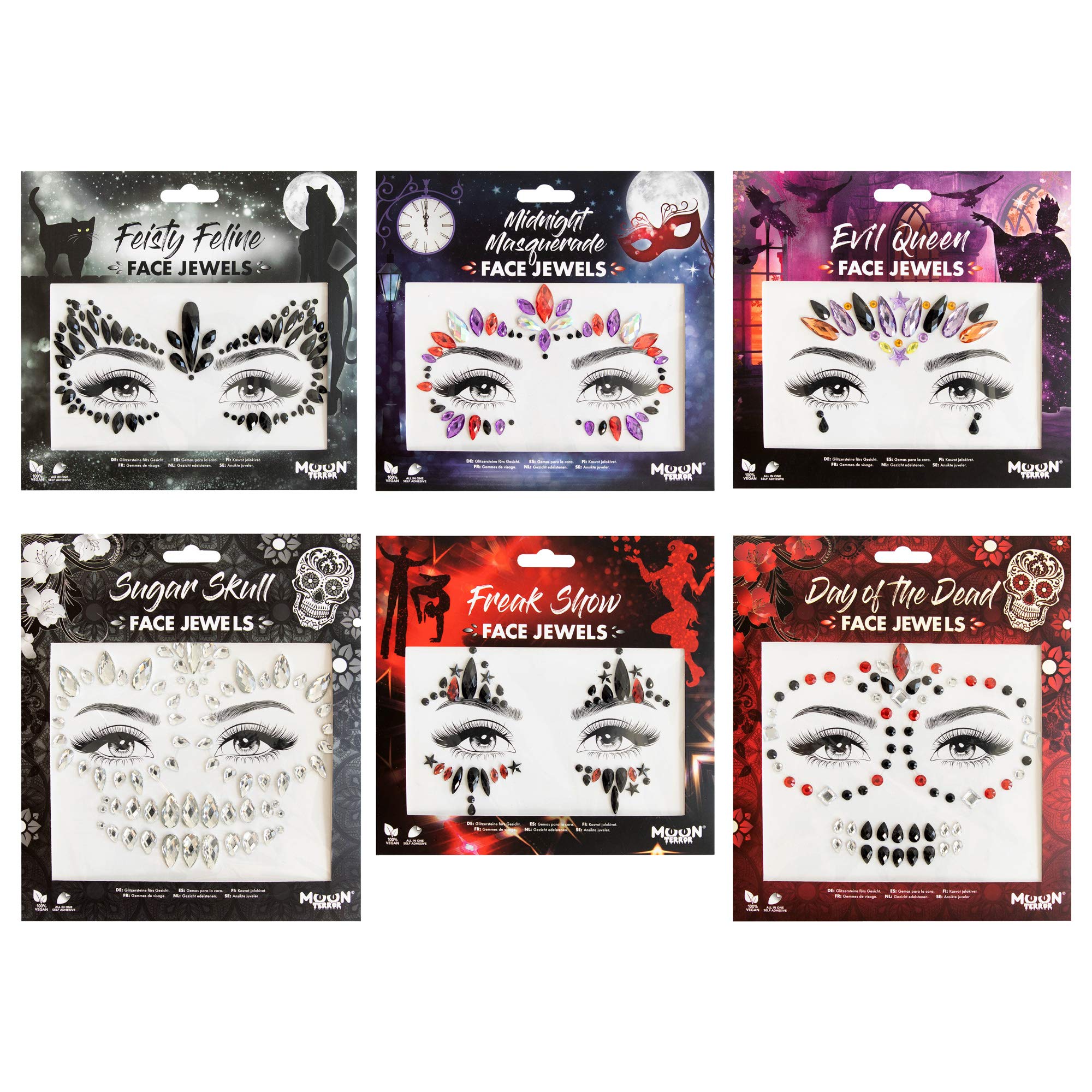 Face Jewels by Moon Terror, Festival Face Body Gems, SFX Make up, Crystal Make up Eye Glitter Stickers