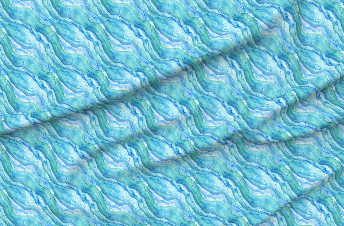 Spoonflower Fabric - Pattern Summer Beach Ocean Nautical Nursery Abstract Watercolor Printed on Organic Cotton Sateen Fabric by The Yard - Sewing Quilting Apparel Home Decor