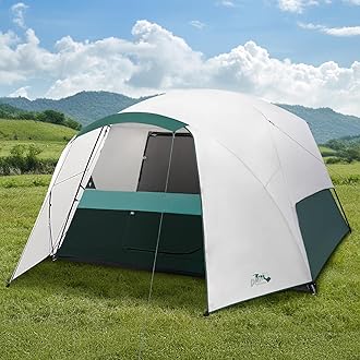 Tents for Camping 6 Person Camping Tent with Porch, Large Family Tents Includes Rainfly, Dome Tent with 30% More Vestibule Space Than Traditional Tent, 10'L x 9'+3' W x 6'H