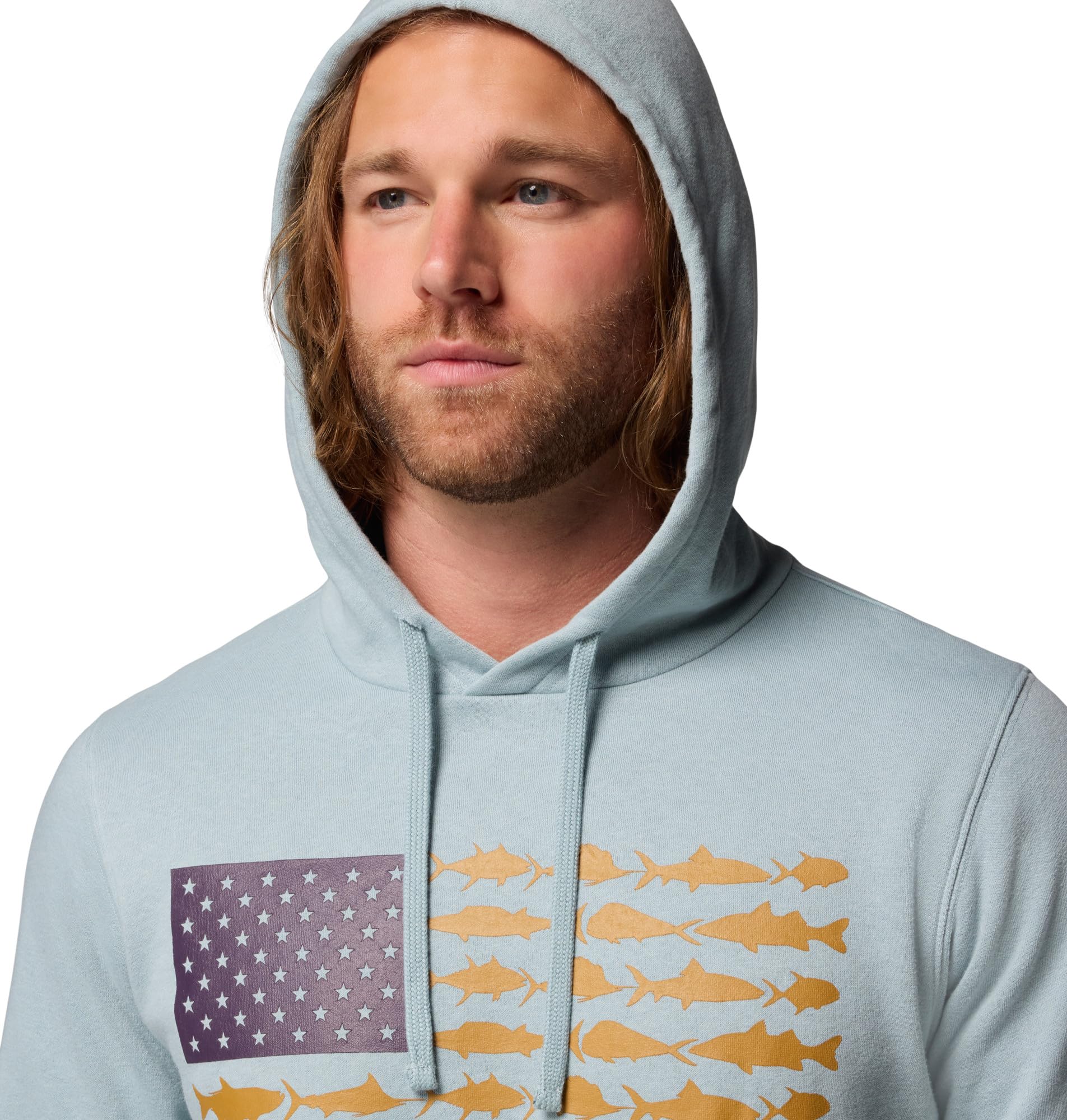 Amazon.com: Columbia Mens PFG Fish Flag II Hoodie, Crushed Blue