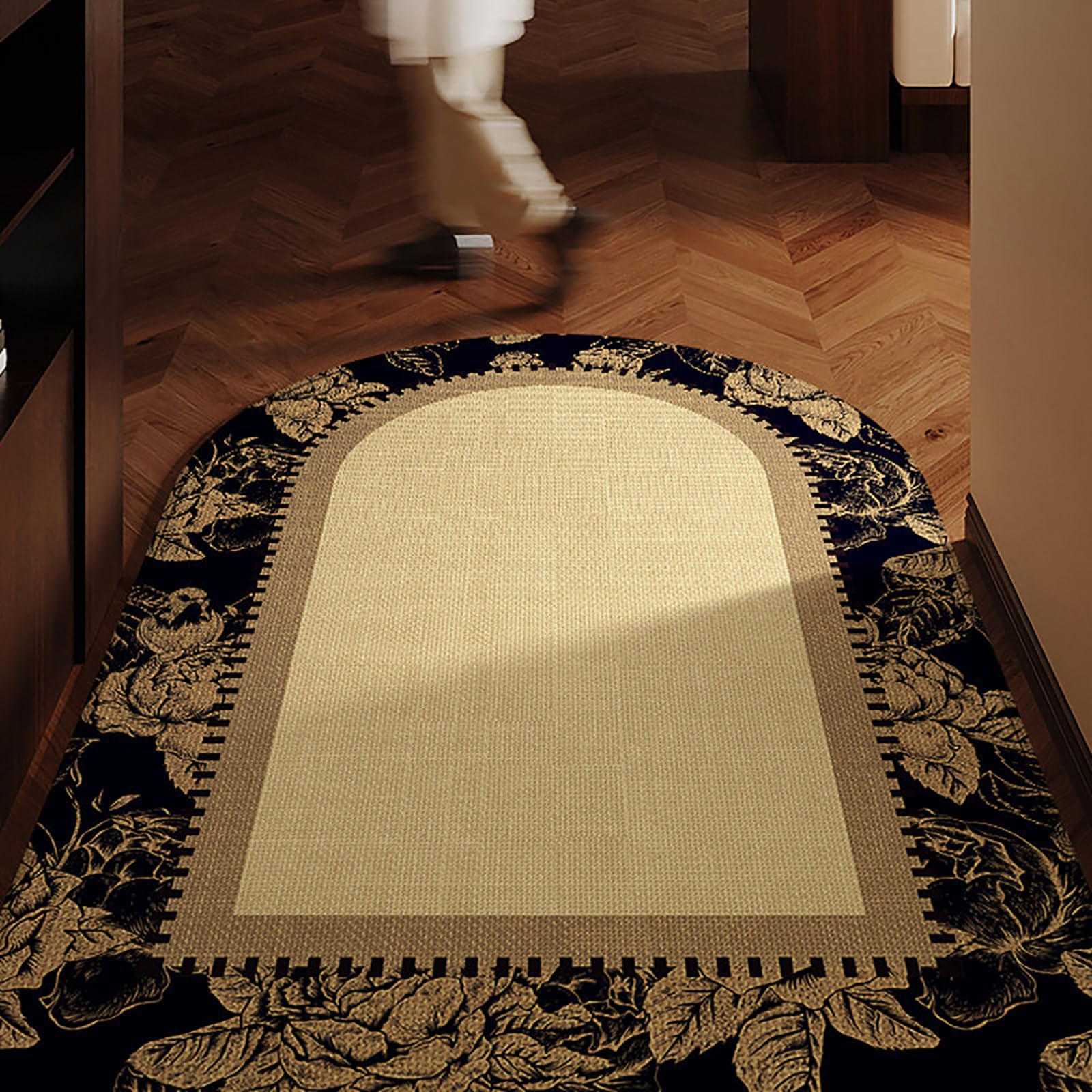 Generico Zerbino Ad Anello con Stile Vintage a Volta per Ingresso,Soggiorno E Letto,D,80x120cm(31x47inch)