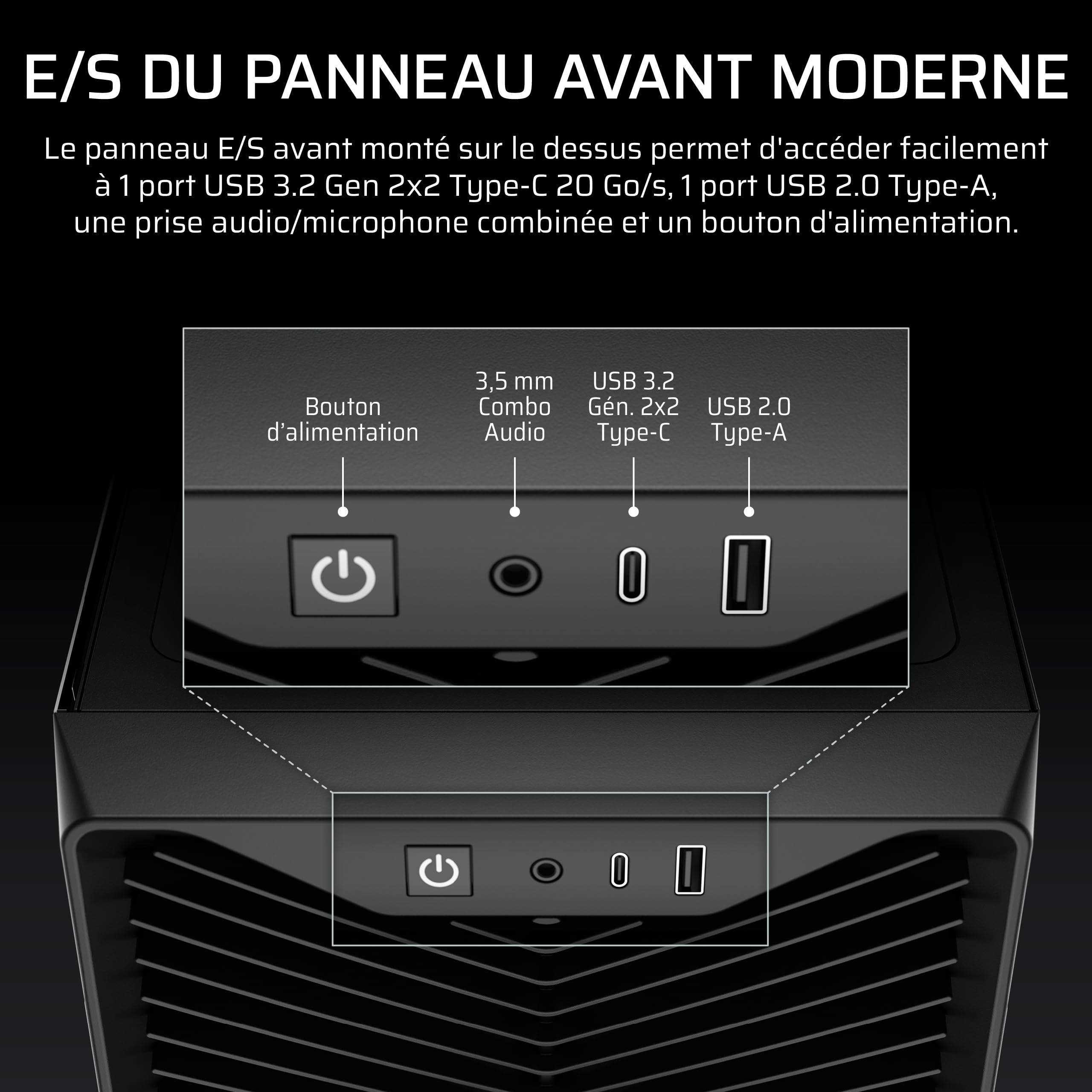 CORSAIR 3200D RS Boîtier PC Moyen Tour, 3 Ventilateurs RS120 Inclus – Noir | Airflow Élevé, Compatible Radiateur 360 mm, Usb-C, Panneau en Verre Trempé, Compatible Cartes Mères À Connexion Inversée
