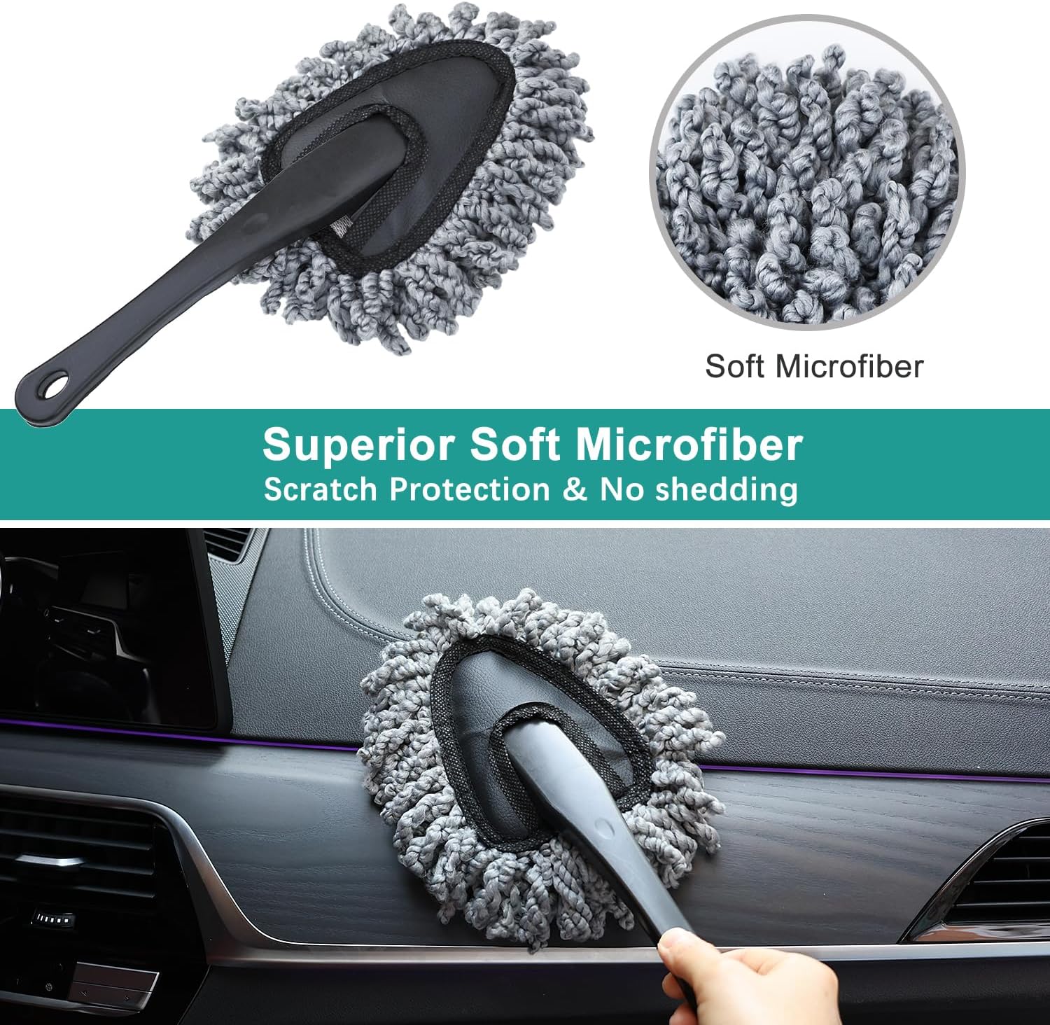 Super Soft Microfiber Duster Brush, Car Dash Cleaner, Cleaning Brush,