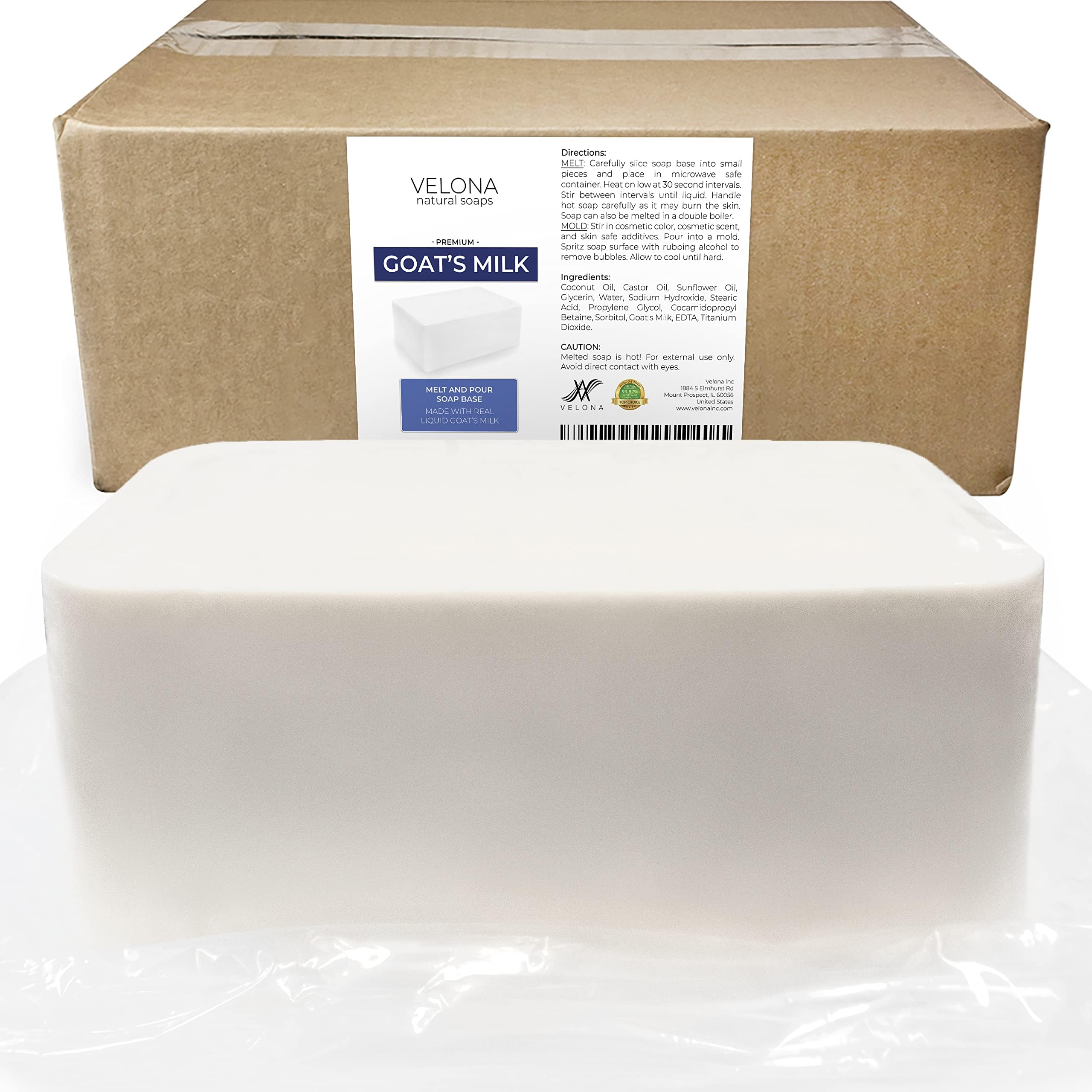 velona 25 LB - Goats Milk Soap Base | Wholesale & Bulk | SLS/SLES Free | Melt and Pour | Natural Bars for The Best Result for Soap-Making