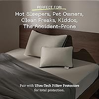 Vista 6 de Cubierta protectora de colchón CoopHomeGoods, de viscosa derivada del bambú, impermeable, hipoalergénica, blanco