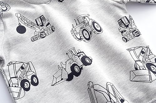 Miniatura 5 de Little Hand Sudaderas de manga larga para niños pequeños, camiseta de tractor, dinosaurio, excavadora, camión monstruo, camiseta para niños de 2 a 7