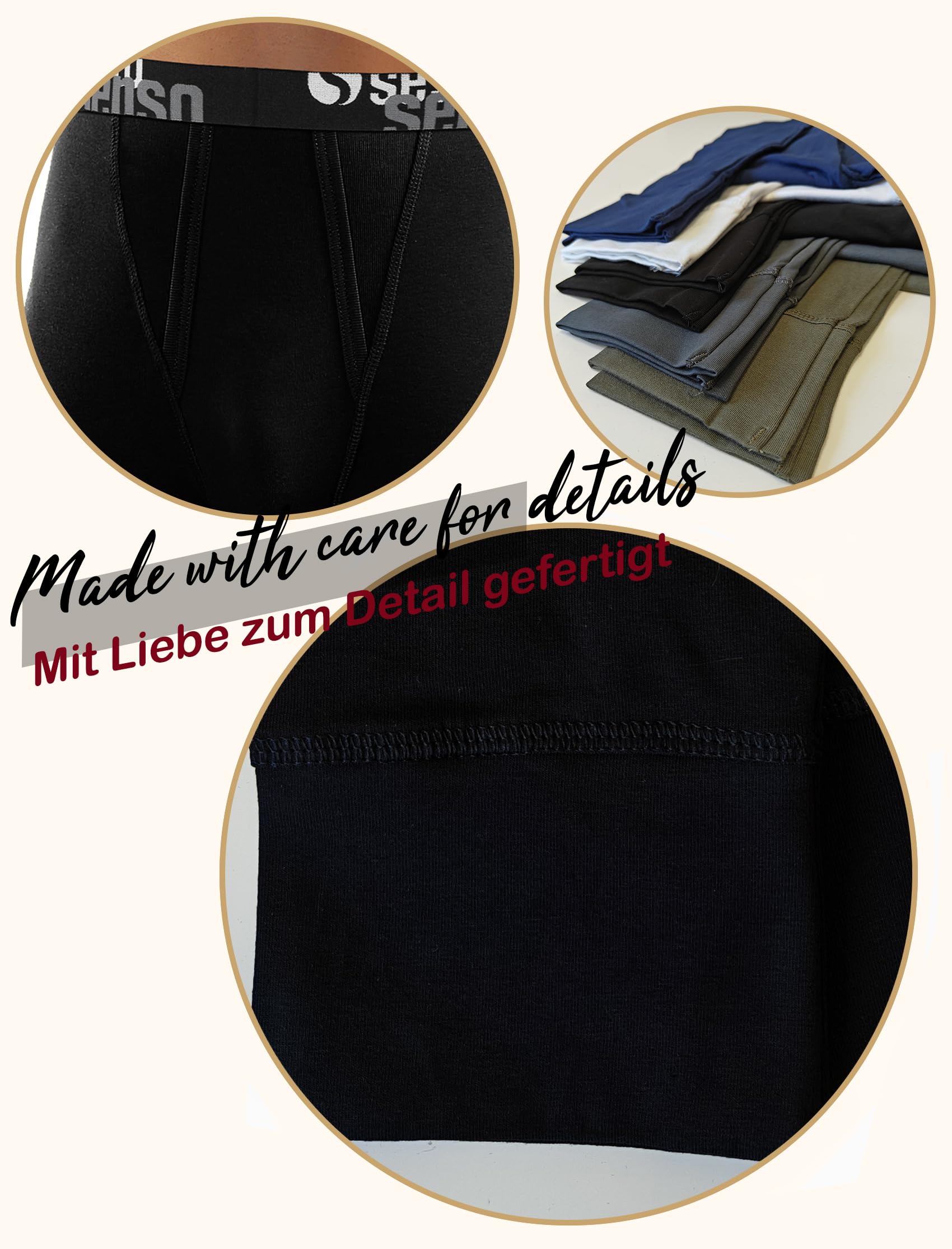 sesto senso Calzamaglia Lunga Uomo Cotone 2 Pack Biancheria Intima Pantaloni Termici Funzionali