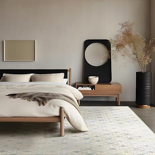 Miniatura 635 de Phantoscope Vintage Collection - Alfombra de área de 8 x 10 pies, alfombra grande para sala de estar, lavable, bohemio, antideslizante