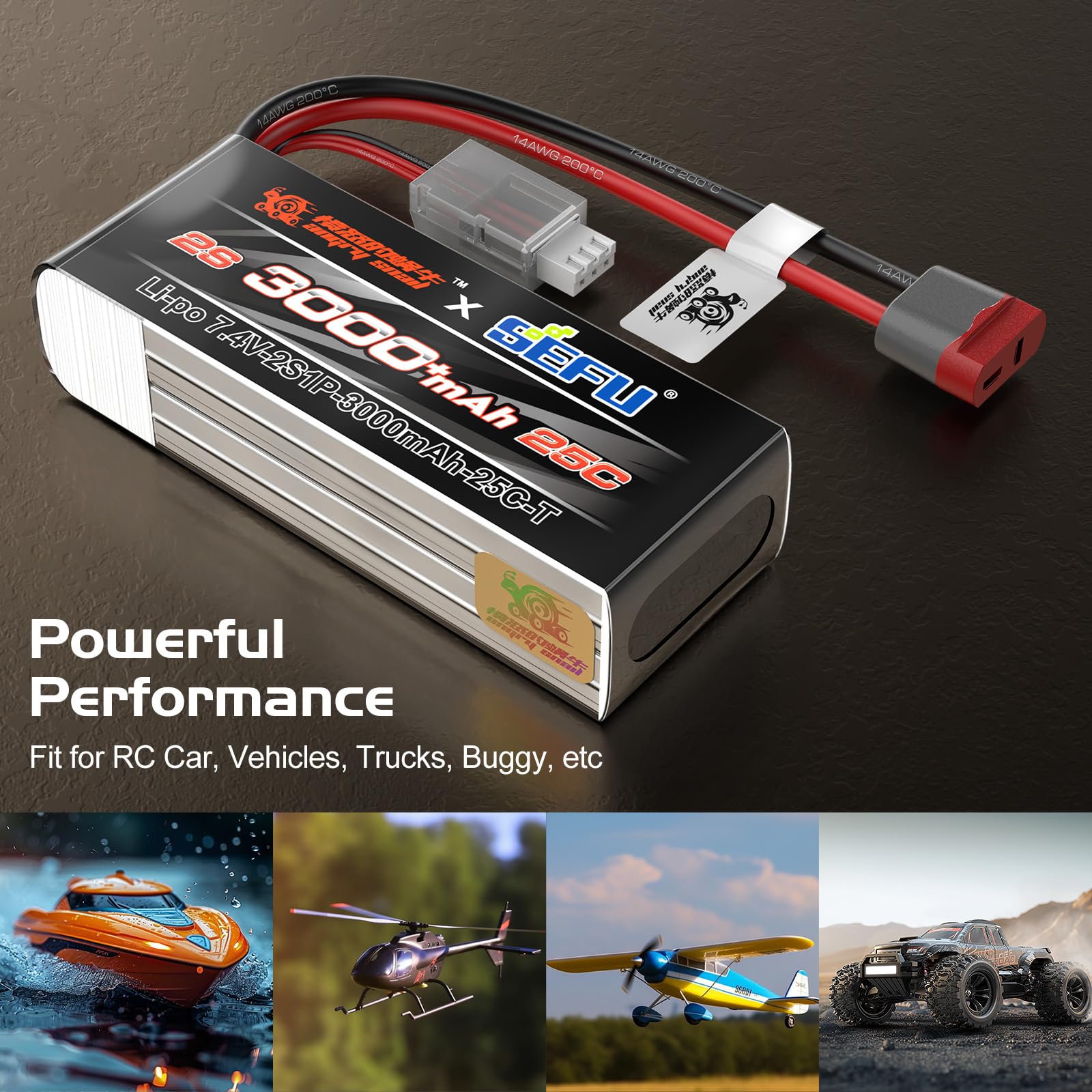 Amazon.co.jp: MJX 2S3000 Angry Snail RCバッテリー 2S 7.4V