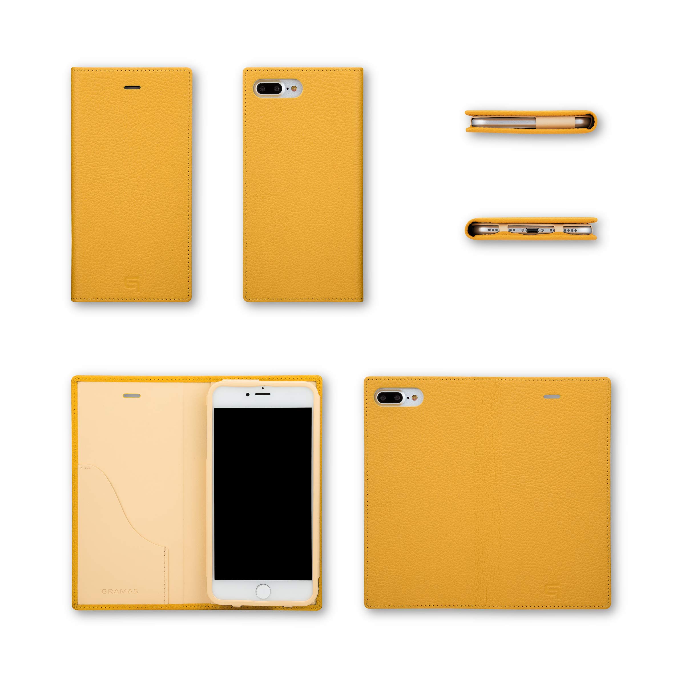 GRAMAS Shrunken-calf  手帳型 iPhone 7 Plus iPhone でも上質な革を愉しむ。ダンディな男のためのレザー