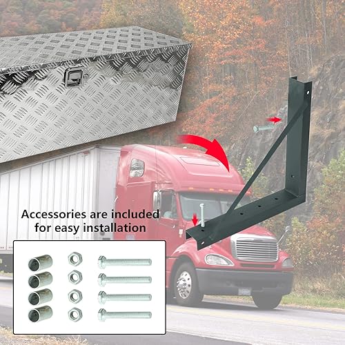 Miniatura 5 de Kit de soportes de montaje de caja de herramientas para camión, soportes de montaje de acero formado soldado con tornillos, espaciadores y manguitos