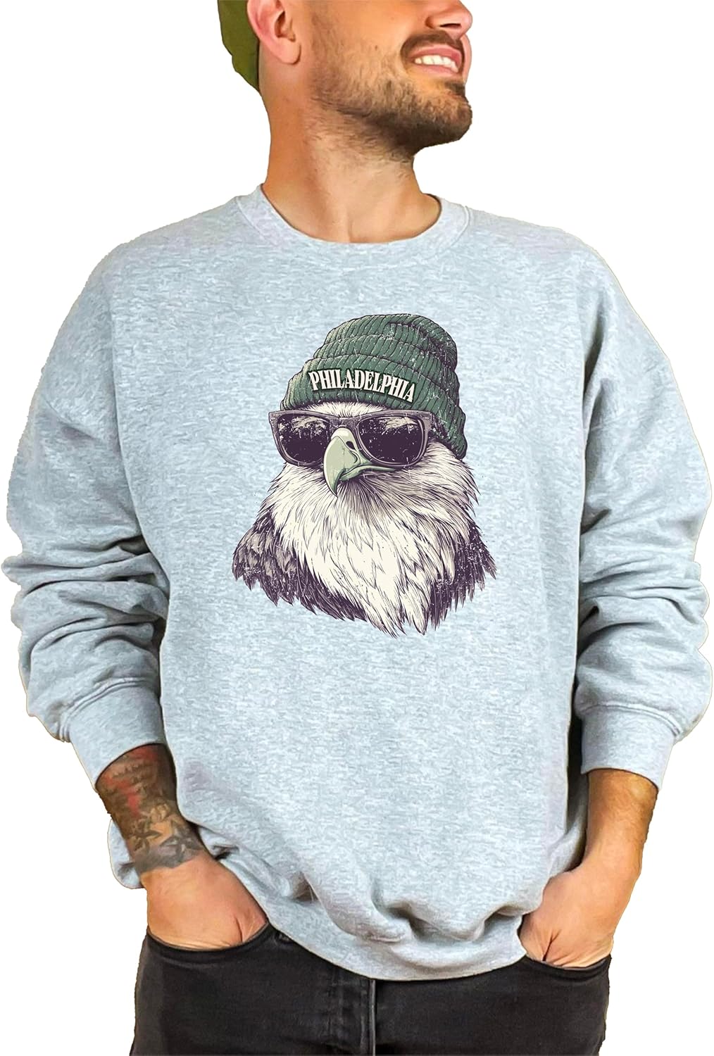 Olive Loves Apple Eagles Football Sports Sweatshirt for Men Women Youth and Toddler Boys and Girls