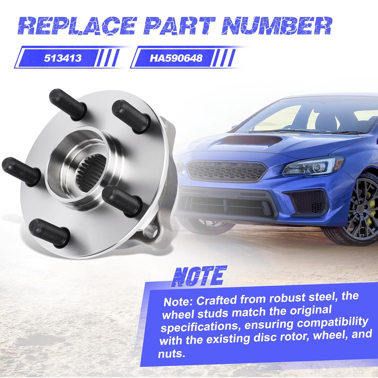 Front Wheel Hub Bearing Assembly Compatible with Subaru Crosstrek Forester Impreza XV Crosstrek # 513413, HA590648, 28373FL000