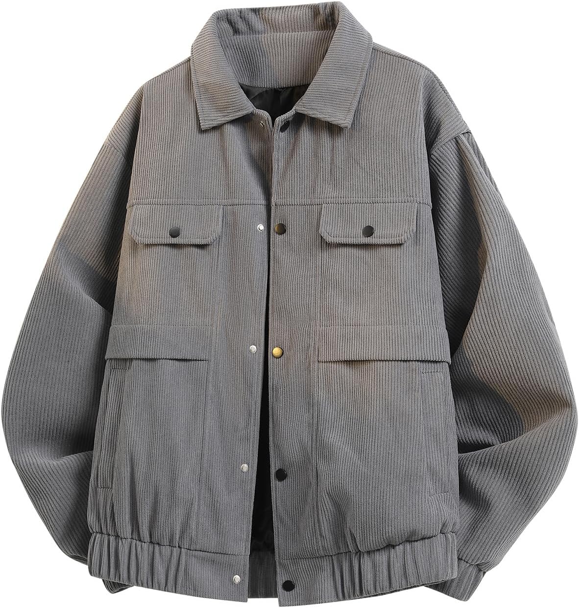 Men'S Thickened Corduroy Jacket—Made With Warm, Water-Resistant Fabric, Featuring A Lapel Collar And Large-Capacity Pockets.