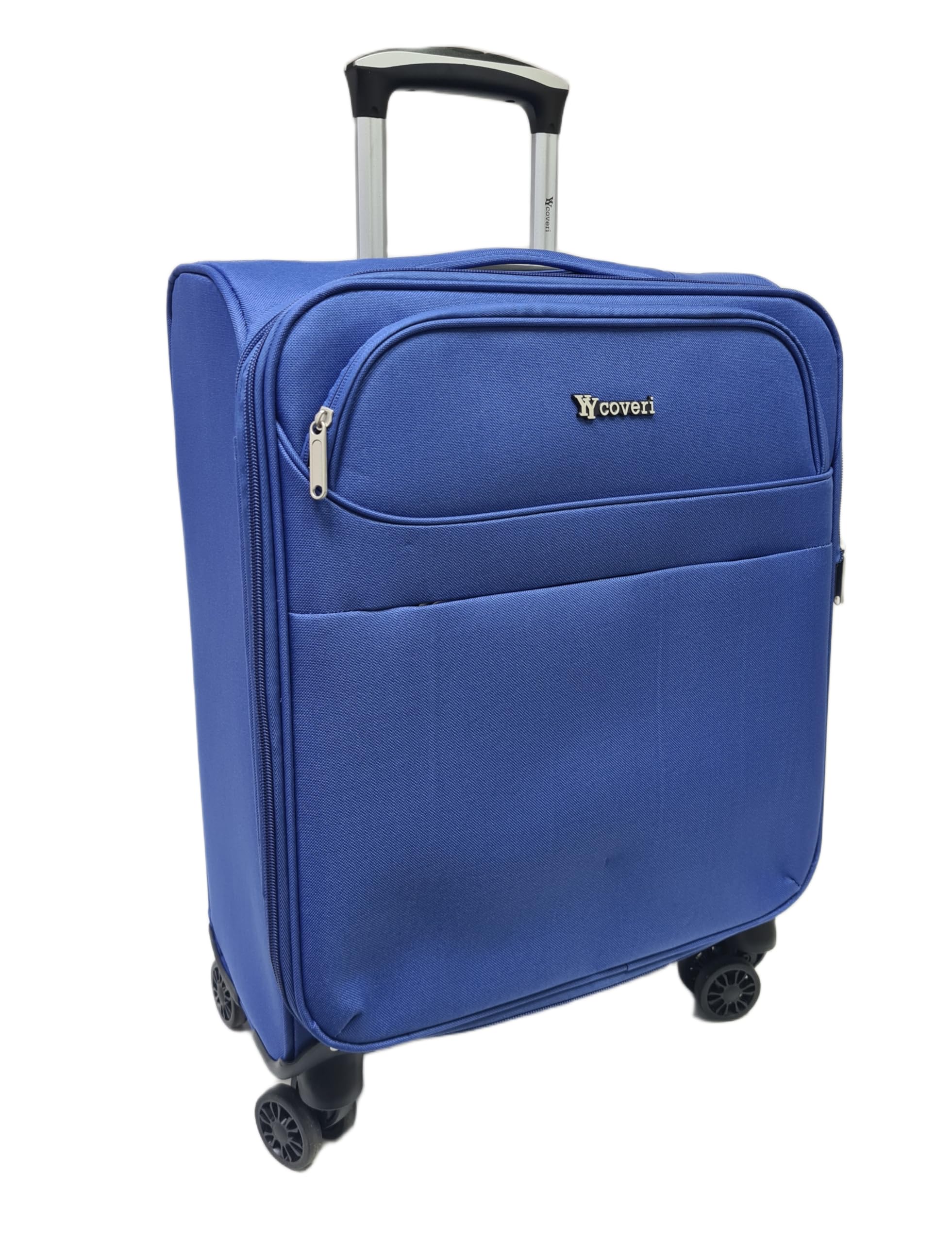 COVERI COLLECTION Trolley Morbido, bagaglio a mano 55x38x20 4 ruote, Chiusura Combinazione,Misure Ideali, Perfette per Ryanair, Air Italy, easyJet, Lufthansa ESPANDIBILE !!! (BLU NAVY)