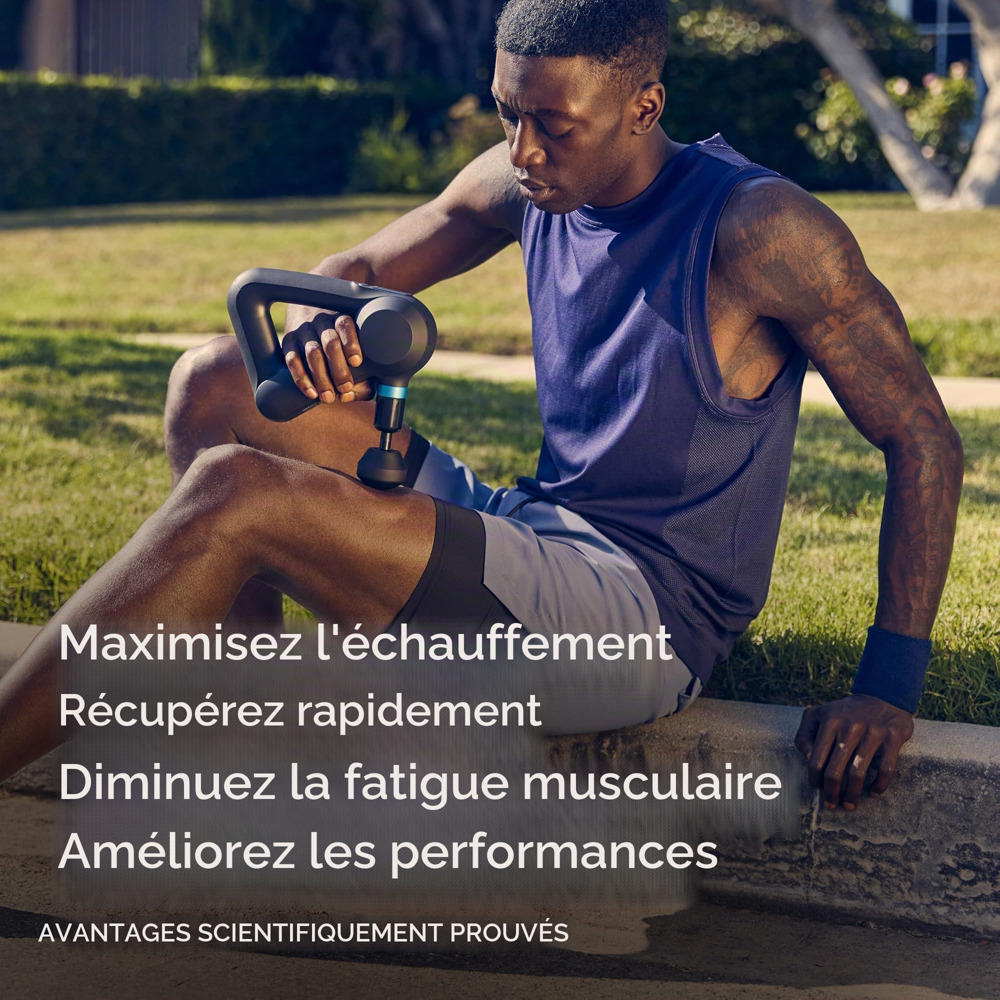 TheraGun Elite Pistolet de massage à percussion ultra-silencieux pour soulager les douleurs musculaires des tissus profonds, masseur électrique portable avec Bluetooth, chargement USB-C,5e génération