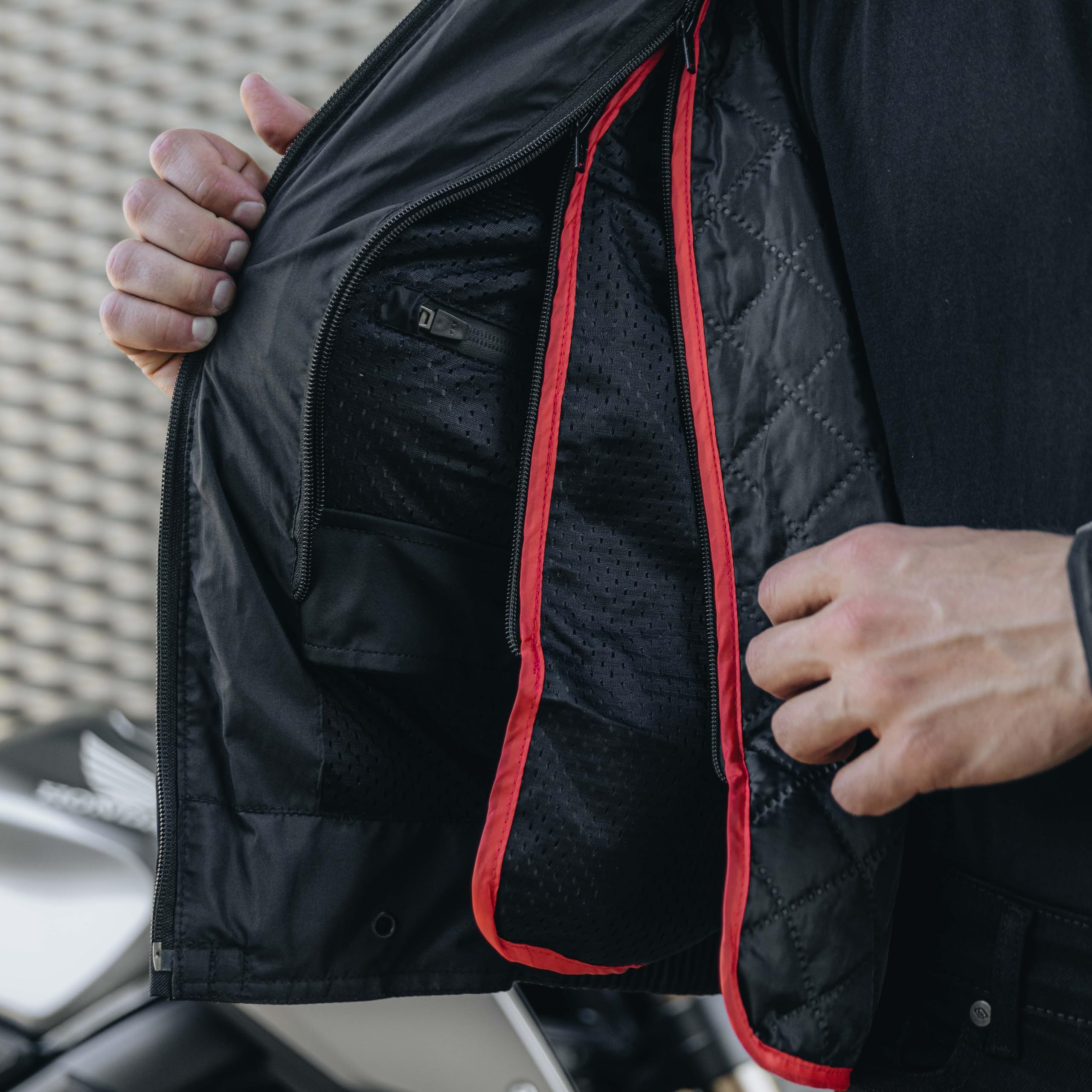 OZONE MOTO Delta IV Chaqueta de Moto Hombre | Membrana Impermeable | Protectores de Codos y Hombros | 3 Canales de Ventilación | Elementos reflectantes | 4 Bolsillos | Tallas hasta 13XL
