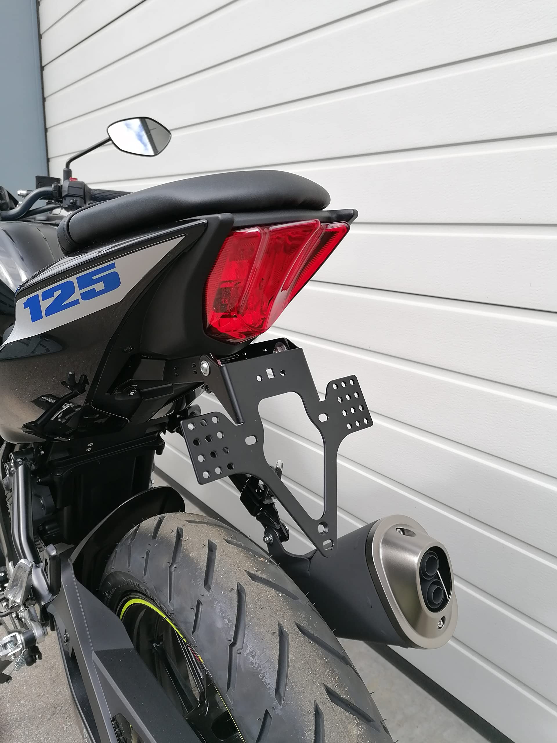 Kennzeichenhalter für Suzuki GSX-S 125 GSXR 125 Bj 2018-2026 GroFaTec EVO Kennzeichenträger Nummernschild Träger Halter kurzes Heck Heckumbau Porta Targa gsxs125