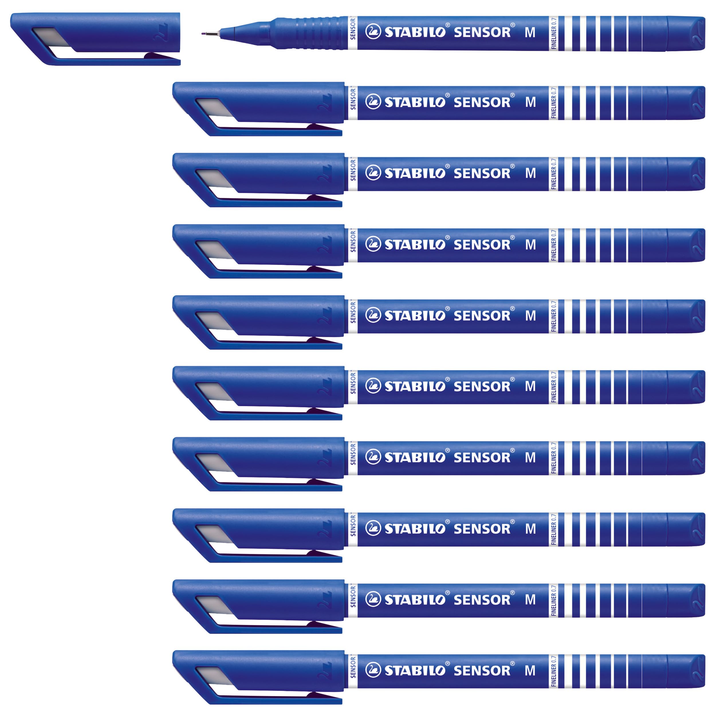 STABILO Fineliner Pen SENSOR M Box of 10 Blue