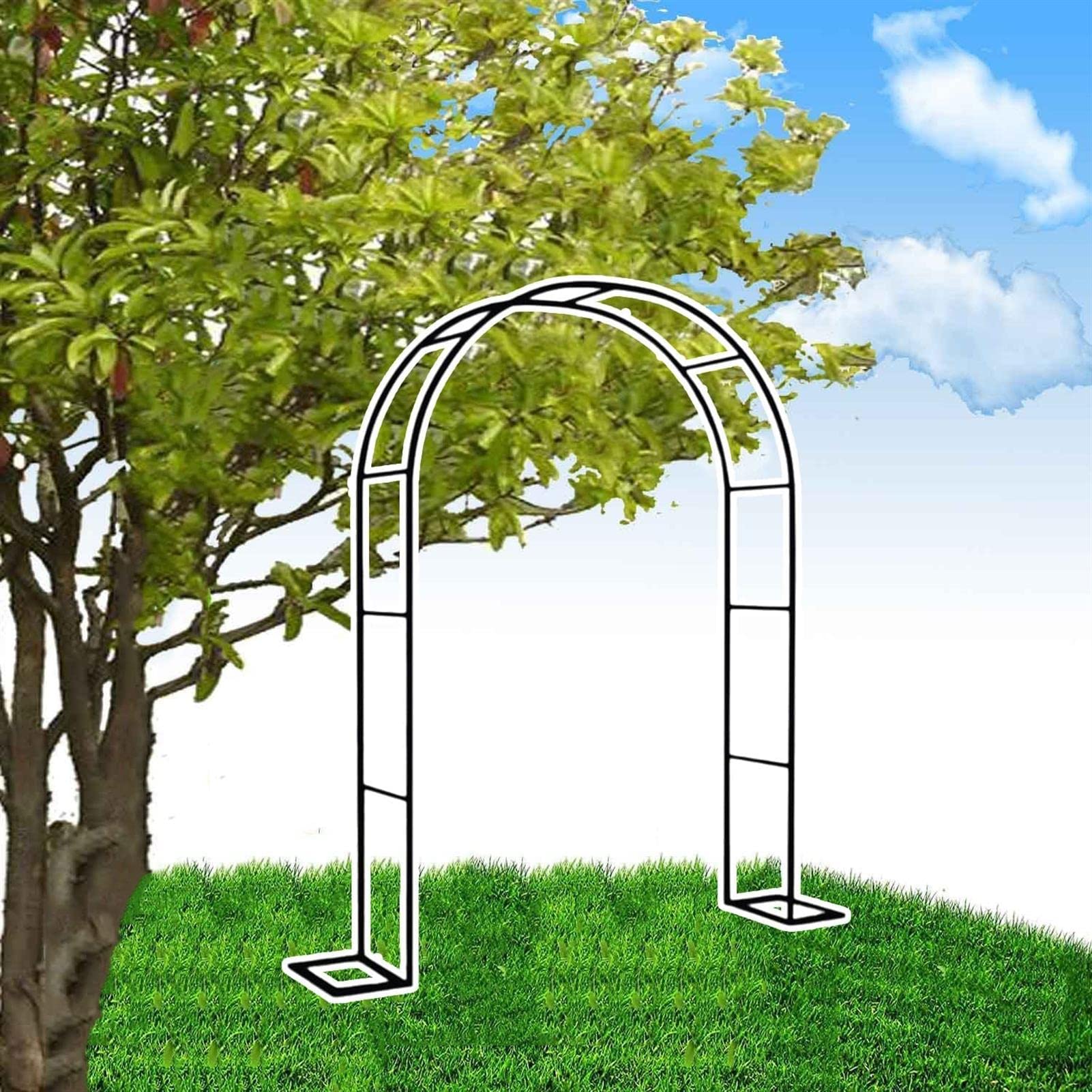 Arco Da Giardino 120x220cm 180x220cm 240x220cm Arco In Metallo Per Rose Rampicanti, Arco Di Nozze Arco Pergolato Da Giardino Con Base, Resistente,120x220x40CM