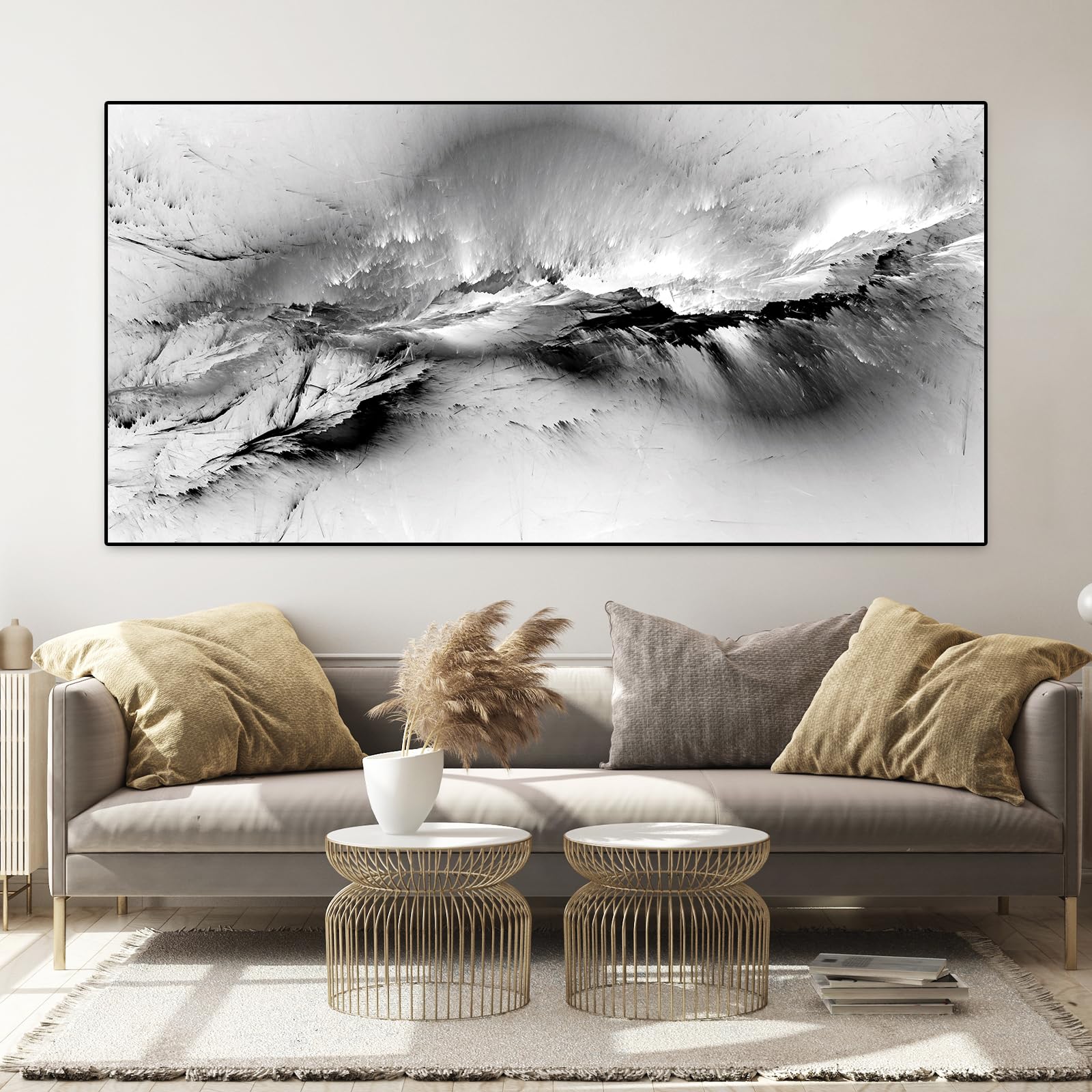 IUNTWEIE Abstract Pictures Modern Abstract Art Colourful Aurora Picture on Canvas Abstract Pictures Wall Picture Living Room Decoration Without Frame (style-3.50 x 100 cm)