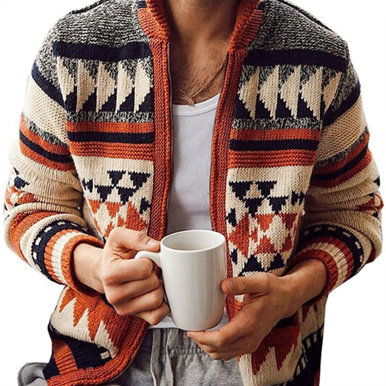 taamlou Men's Long Sleeve Casual Comfort Fit Cardigan Sweater Shawl Collar Soft Fabric-picture-34