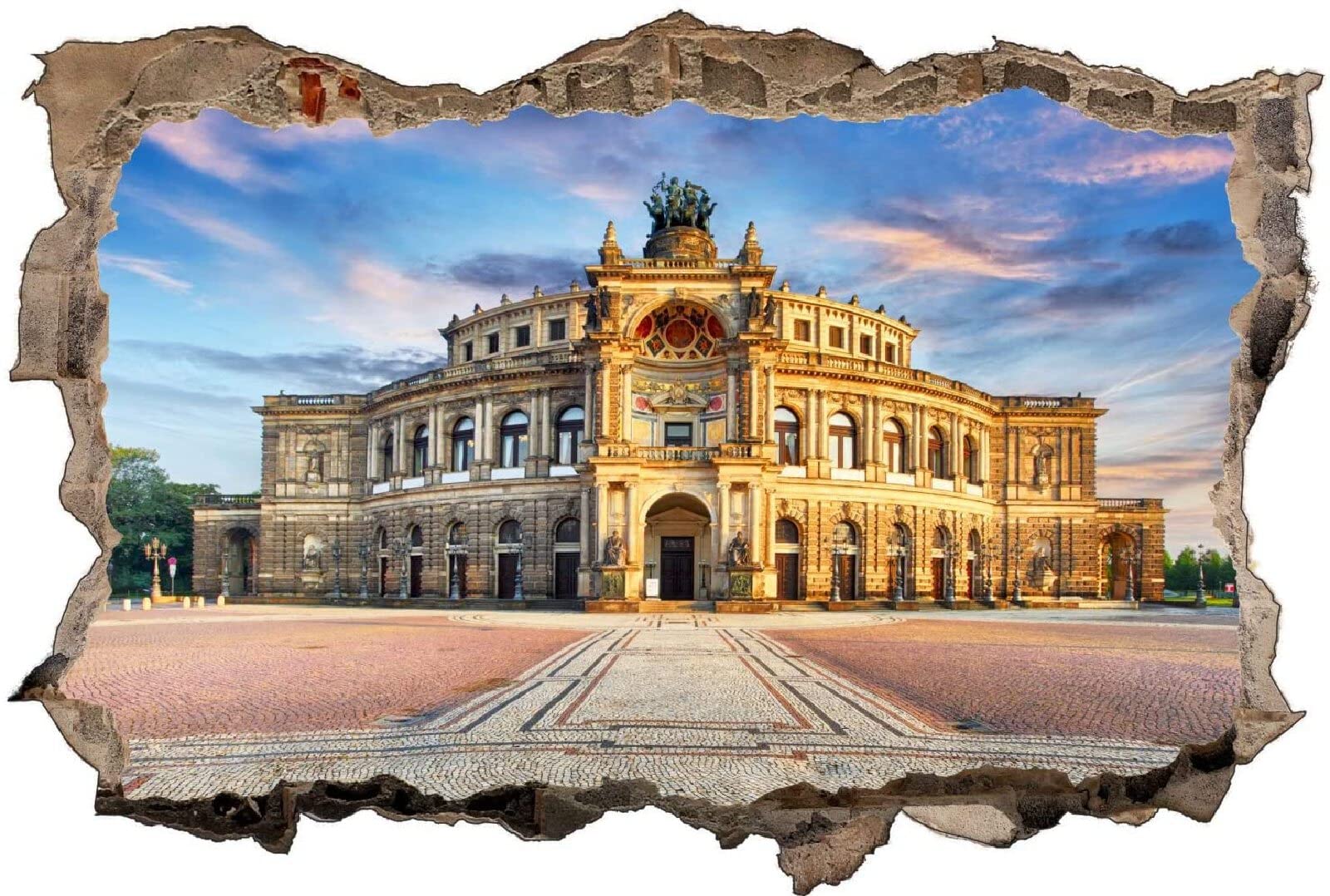 Naklejki ścienne 3D sztuka specjalny efekt widok na zewnątrz popękanej ściany dekoracyjne usuwalne zrób to sam winyl panorama miasta naklejki ścienne tatuaż ścienny dla dzieci sypialnia salon mural 75 x 113 cm