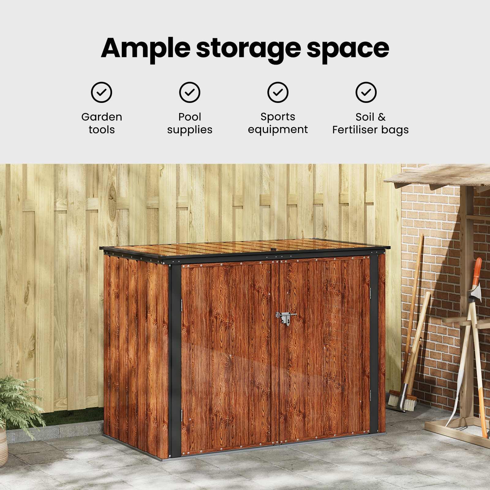 vidaXL Scatola di Stoccaggio per Giardino Marrone, Tavolo Moderno Rettangolare, Durevole e con Spazio di archiviazione. Perfetto per Piccoli spazi e per Esigenze di ristorazione e Lavoro, con Un Desi