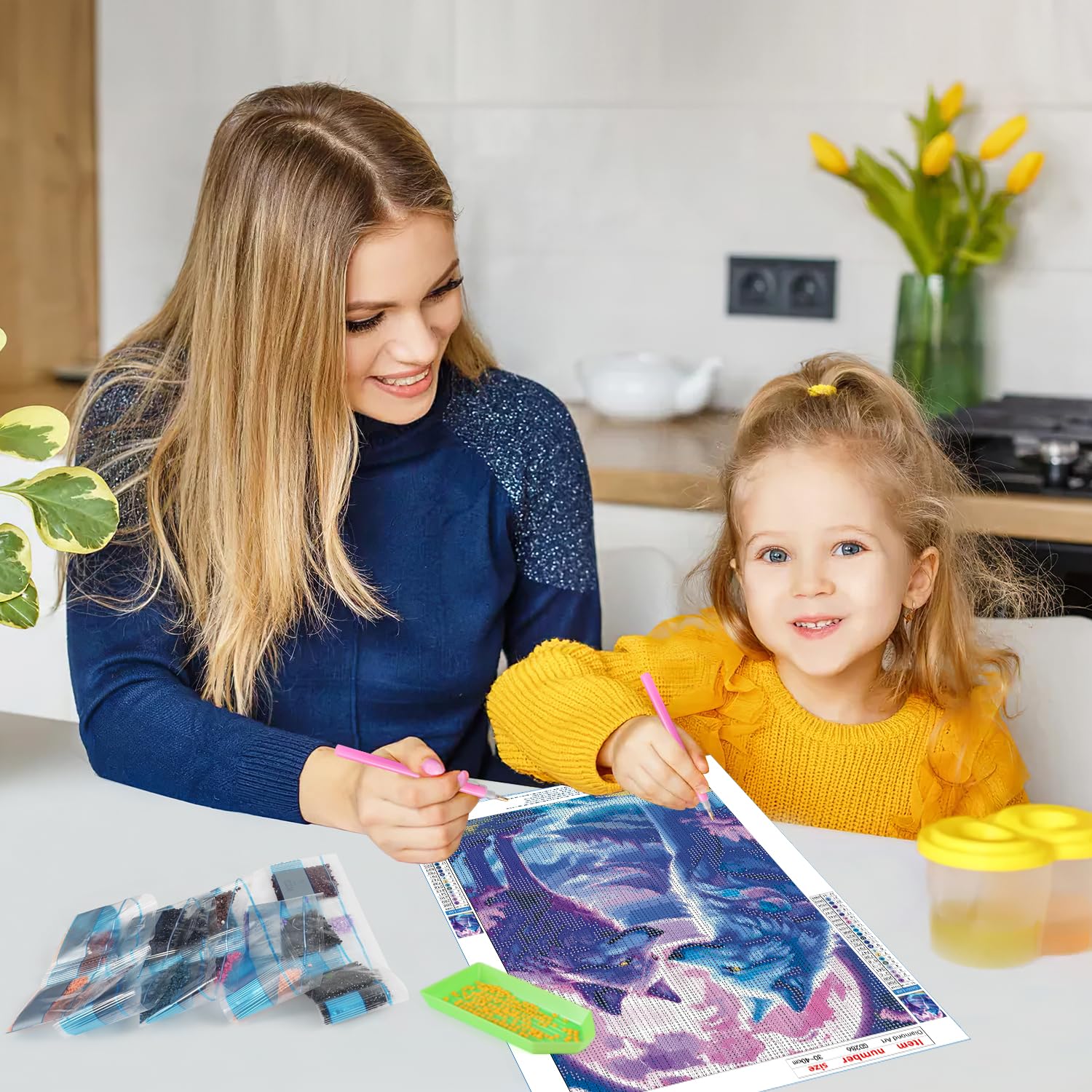 Diamond Painting Otter Kit 30x40cm - 5D DIY Diamant Malerei Set Vollständig