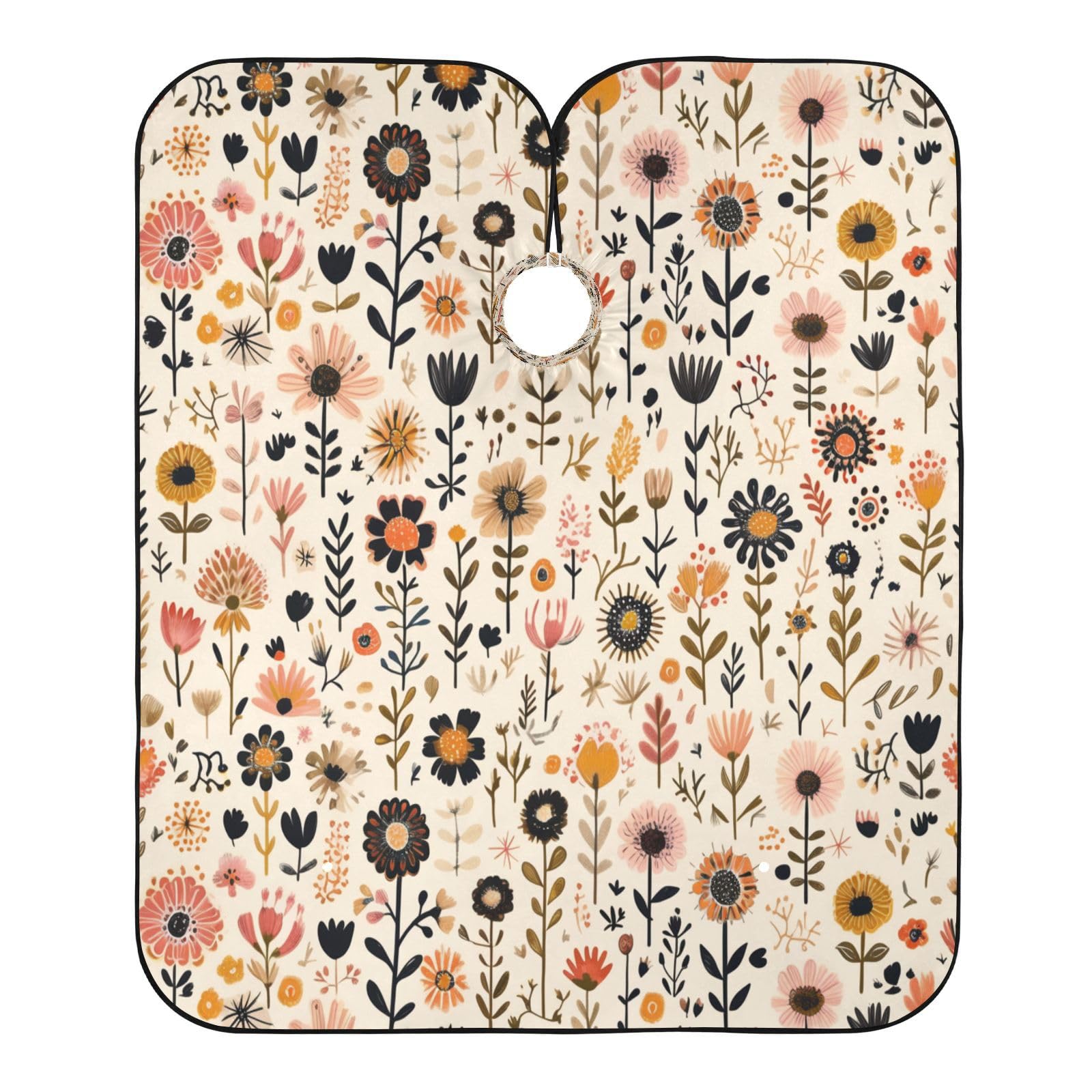 Kigai Colorful Flowers Hair Cutting Cape for Men & Women Waterproof Barber Cape Professional Hairdressing Salon Styling Apron with Adjustable Closure Snap