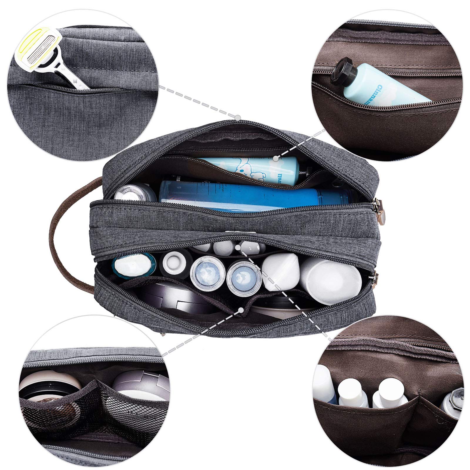 WANDF Astuccio da toilette da uomo da viaggio, borsa da bagno, accessori da viaggio, astuccio per trucco, da donna, organizzatori di servizi igienici
