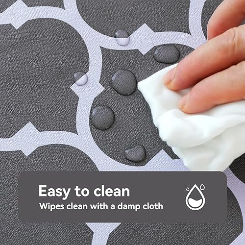 Miniatura 10 de Romanstile Mantel cuadrado de plástico, 100% impermeable, a prueba de aceite, mantel de PVC a cuadros, manteles de vinilo resistentes para comedor,