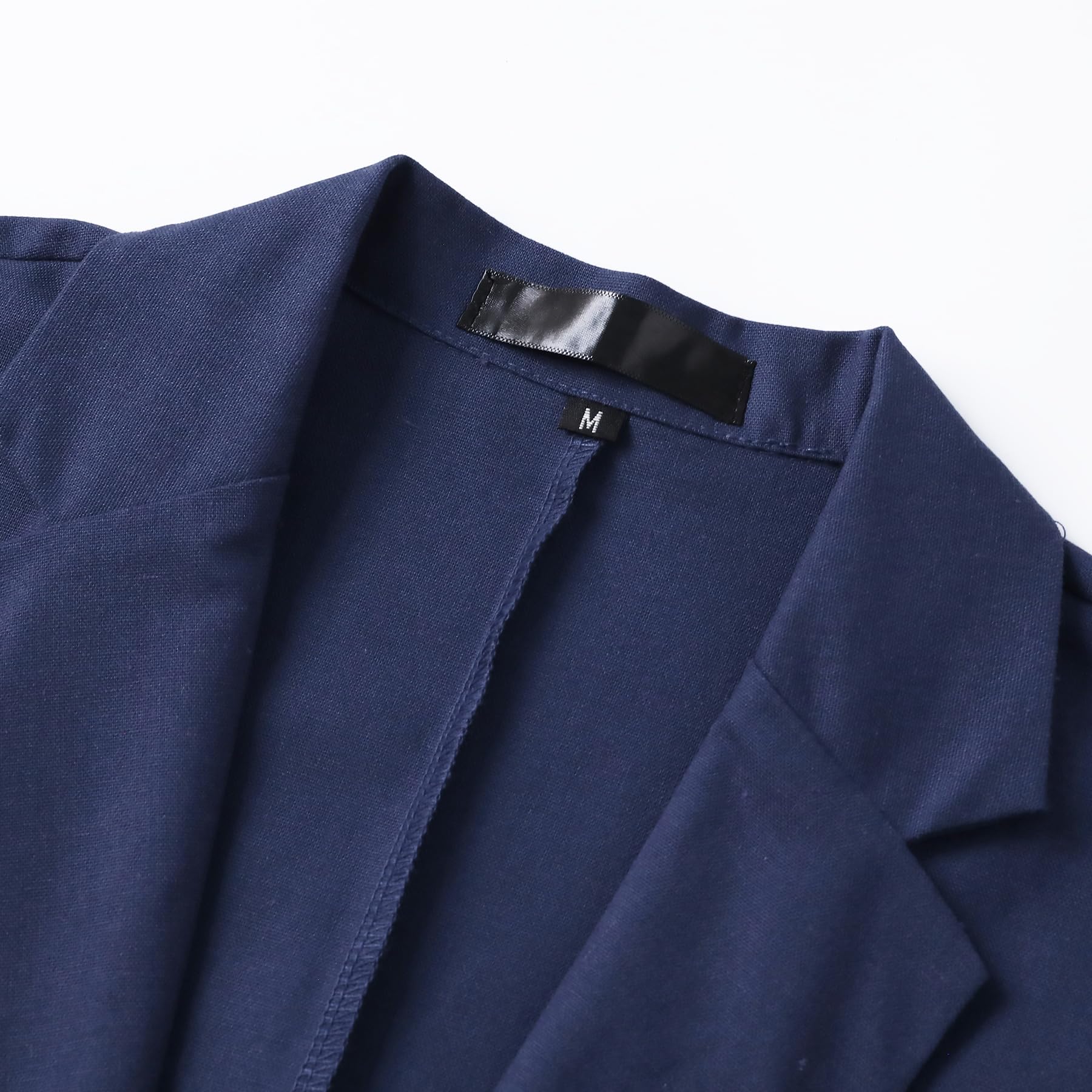 YFFUSHI Abito Uomo 2 Pezzi in Lino Misto 1 Bottone Revers a Punta Notch Lapel Taglio Classico Giacca e Pantalone Estate Casual