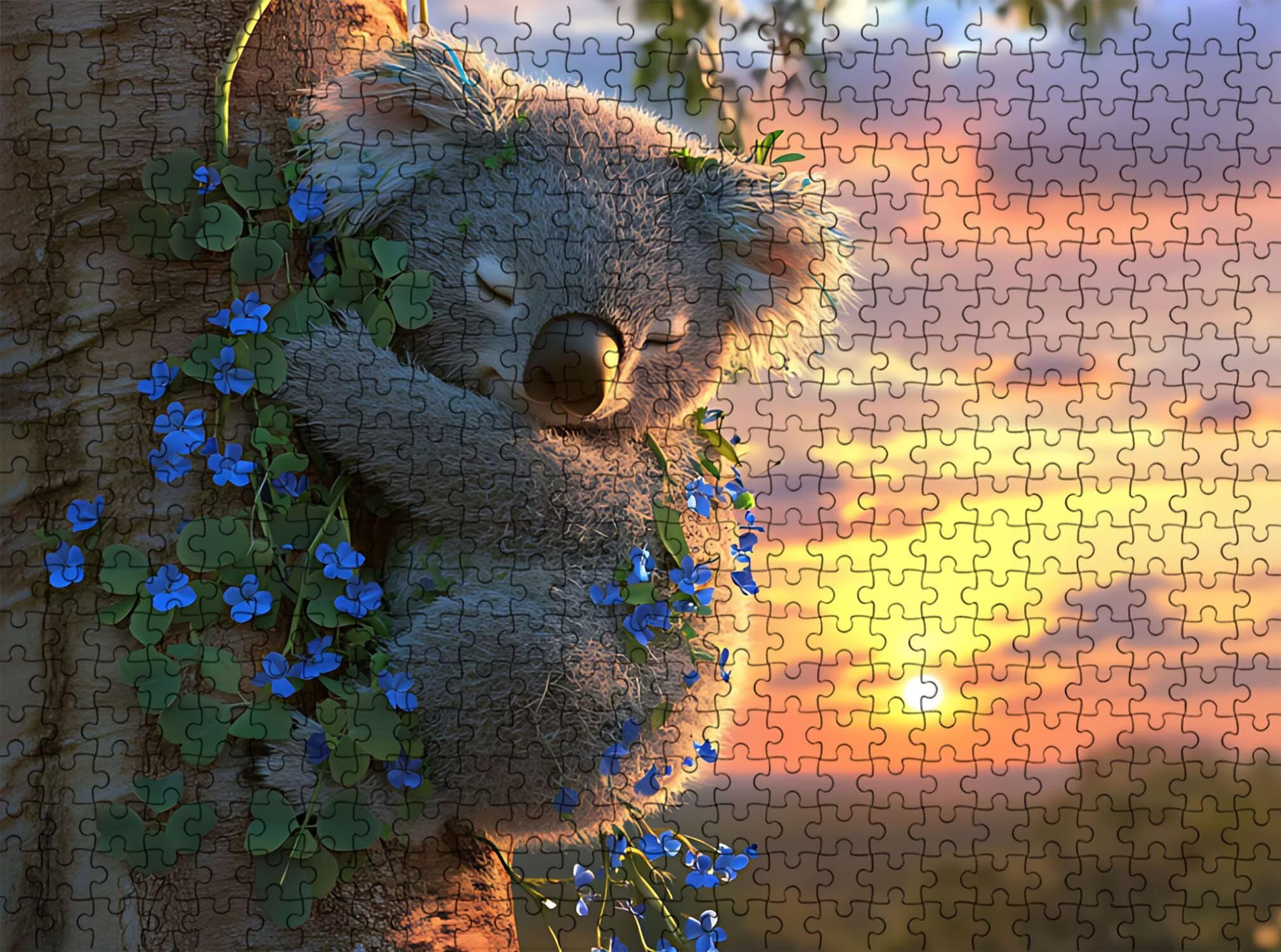 Puzzle 1500 Teile, Holzpuzzle Erwachsene 87 x 57 cm, Kniffliges Denksport Spiel, Großer Puzzlespaß für anspruchsvolle Liebhaber,Familienspiel, Puzzles für Wanddekoration und Geschenk Koala Tier f0-553