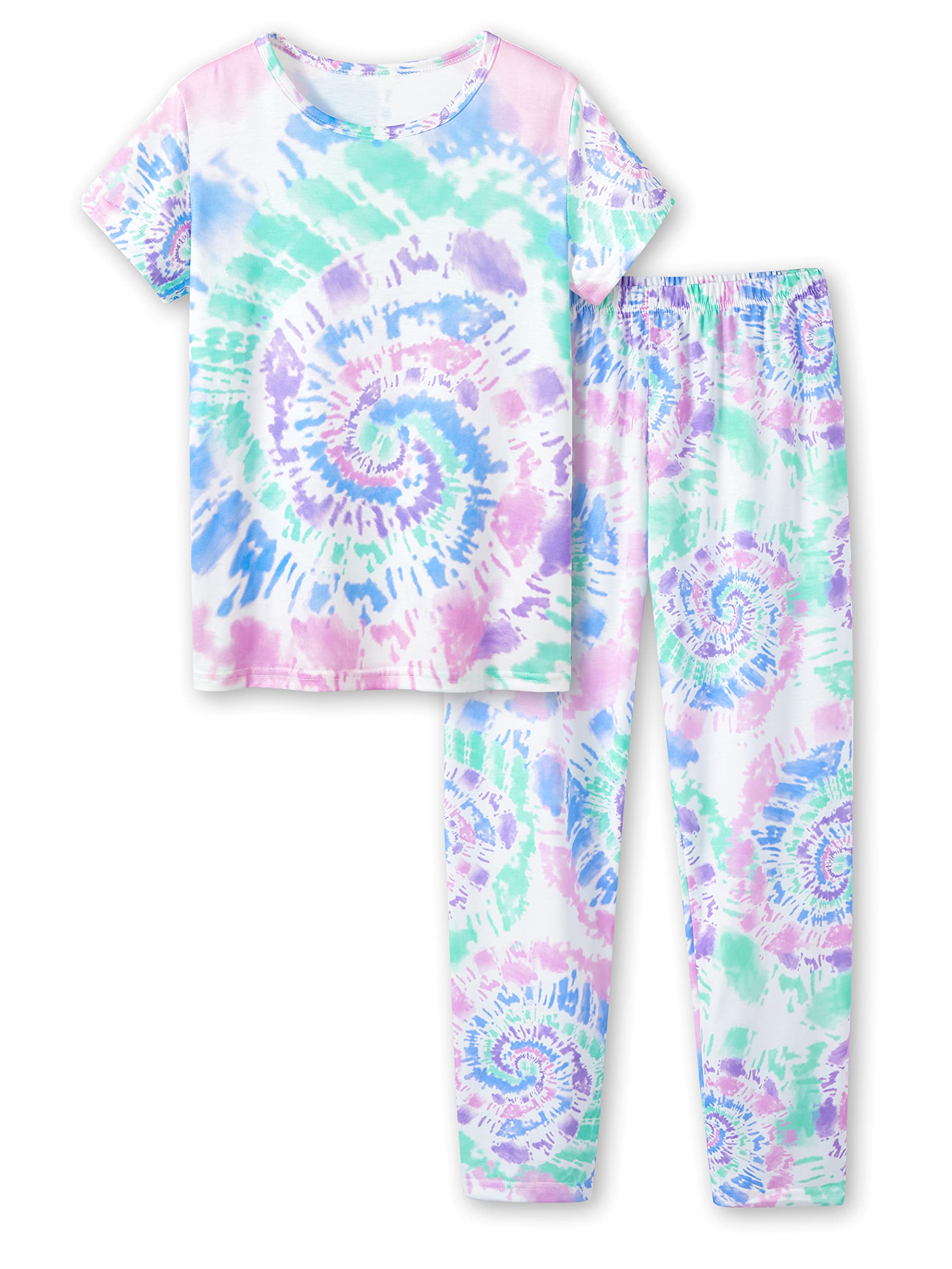 Beezizac Girls Pajamas Cute Print Short/Long Sleeve Pants Set Size 6-18